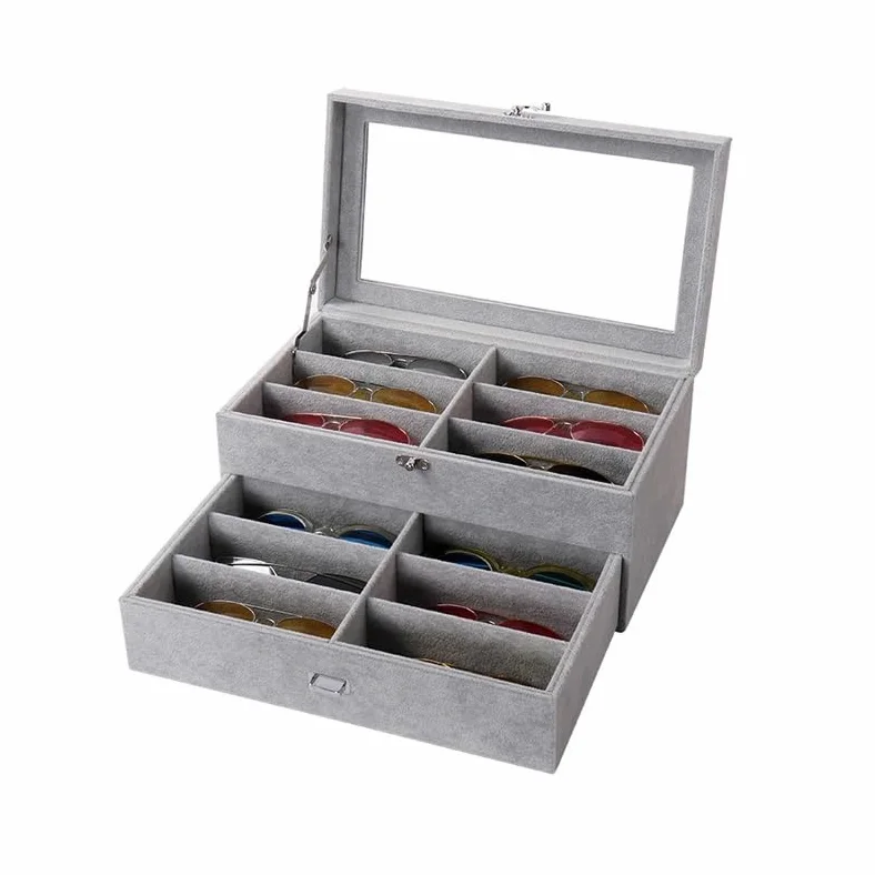 Etui na okulary, pudełko do przechowywania okularów, wielofunkcyjna szuflada do domu, stojak na okulary przeciwsłoneczne, duża pojemność, przenośny organizer na okulary