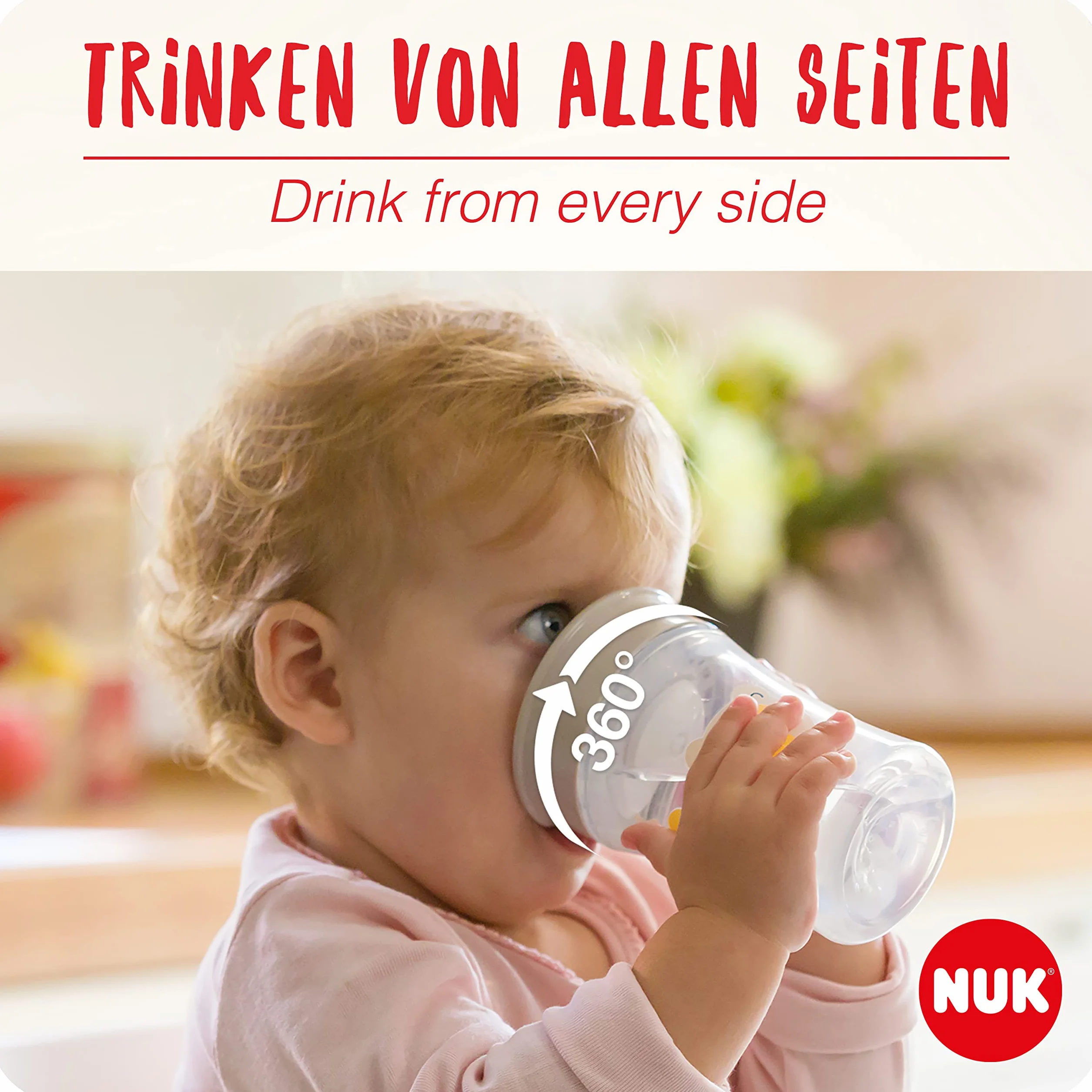 Kubek niekapek NUK Disney Magic Cup | Krawędź zapobiegająca rozlaniom 360° Anti-Spill | 8+ miesięcy | Wolny od BPA | 230 ml | Disney Myszka Minnie