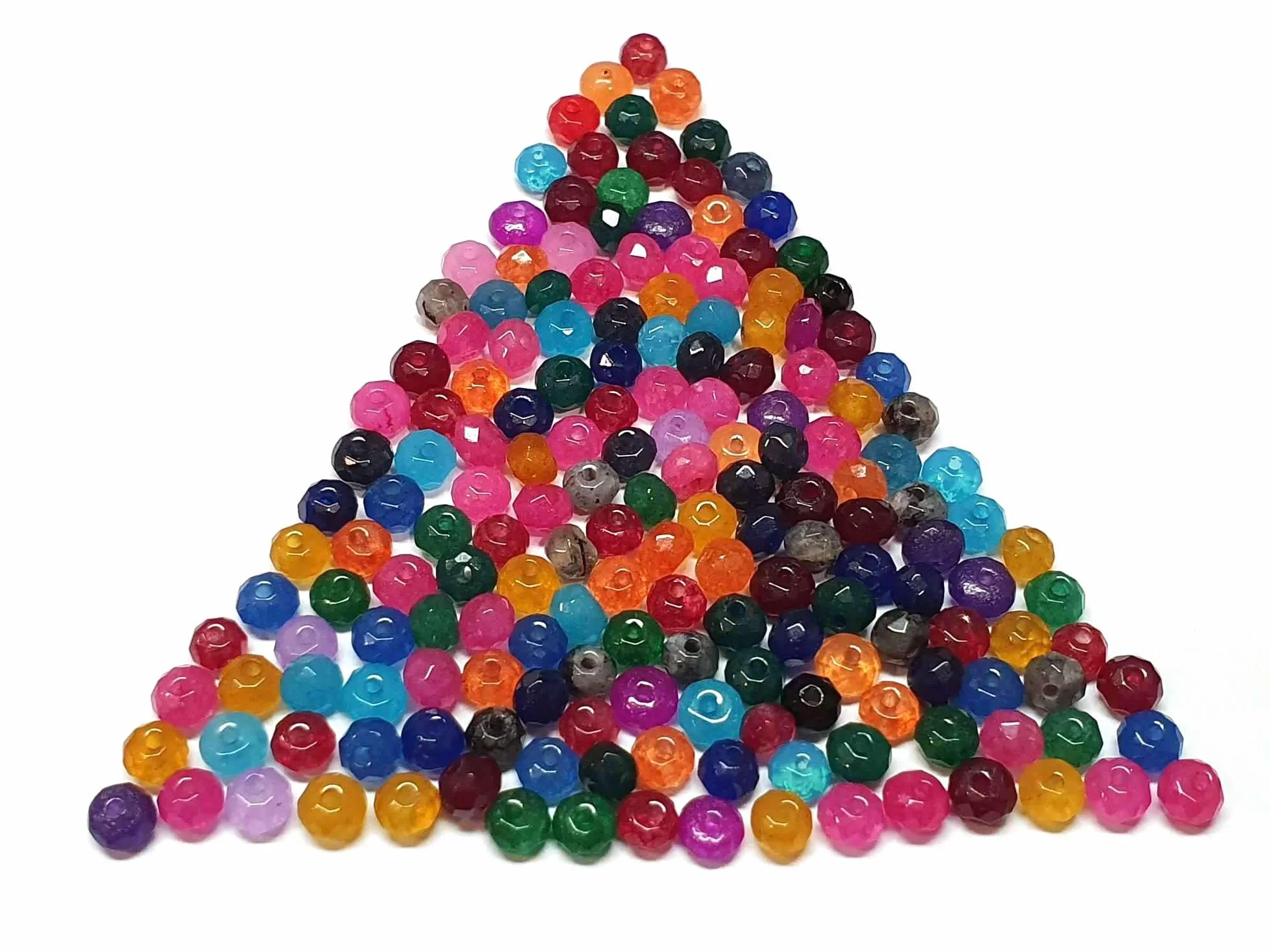 Perlin Kamienie szlachetne, kamienie agatowe, 4 mm, 30 sztuk, fasetowane, okrągłe, kamienie półszlachetne, perły ozdobne, małe perły (mieszane)