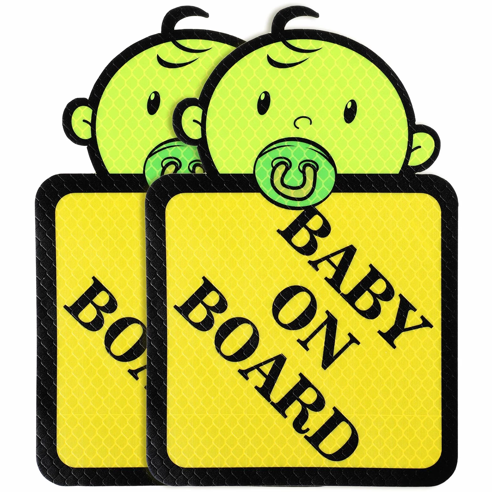 Naklejki na samochód, Baby On Board, 2 sztuki, odblaskowe, wodoodporne, winylowe tabliczki bezpieczeństwa, samoprzylepne, świecące na szybę samochodu, na tył okna boczne