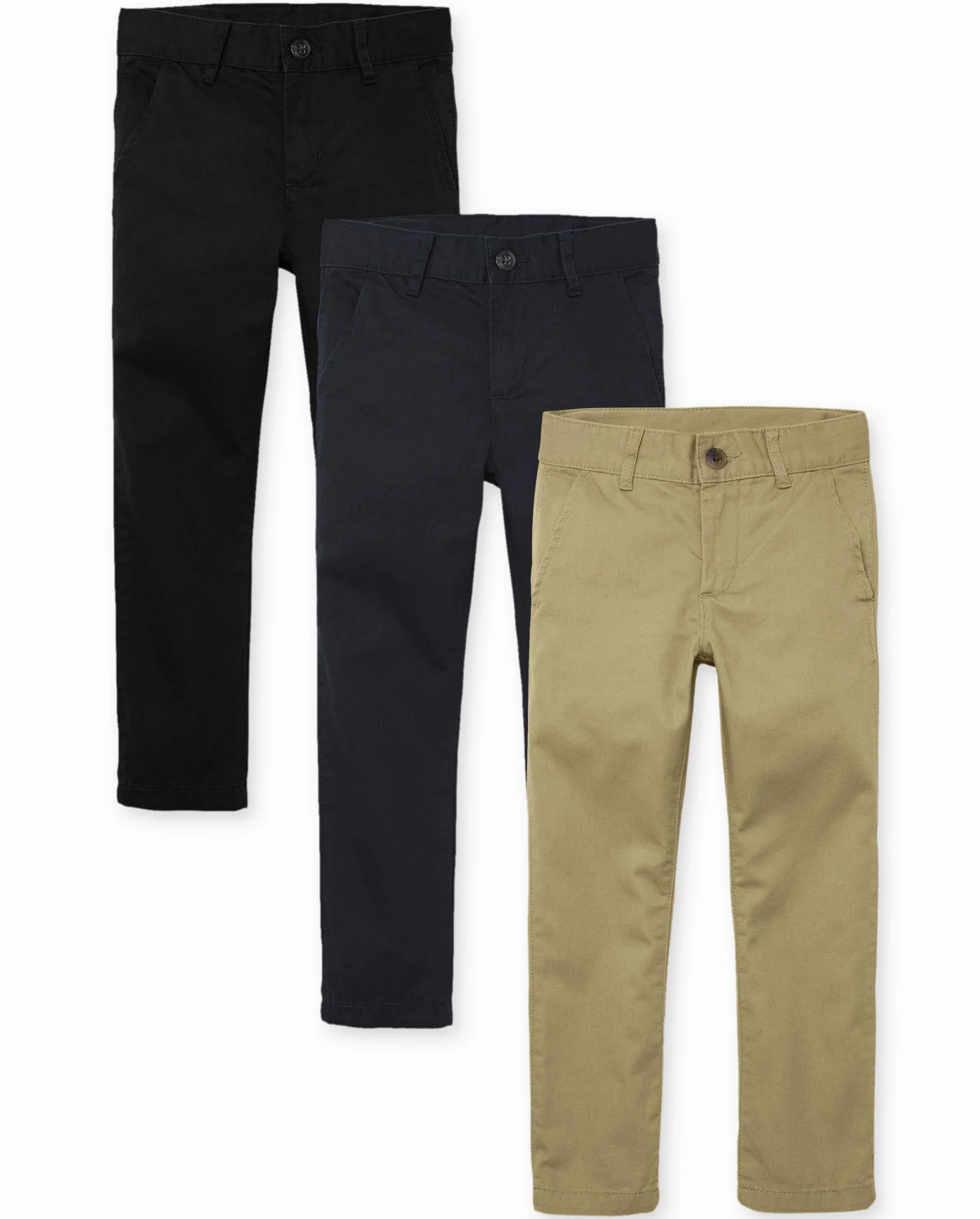 The Children's Place Boys Uniform Skinny Chino Pants 3-pack - Spodnie Chłopcy