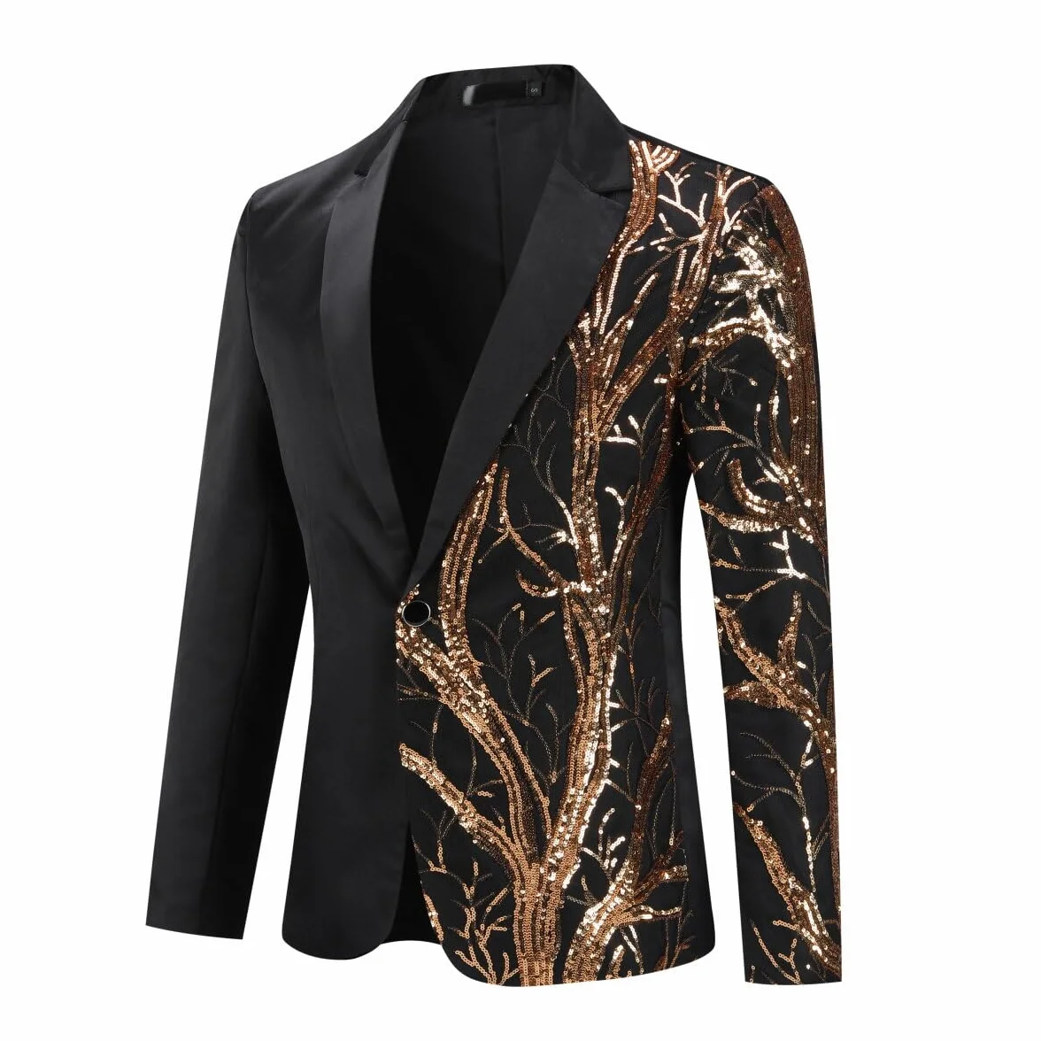 Allthemen Marynarka Slim Fit Brokatowa Kurtka Smokingowa