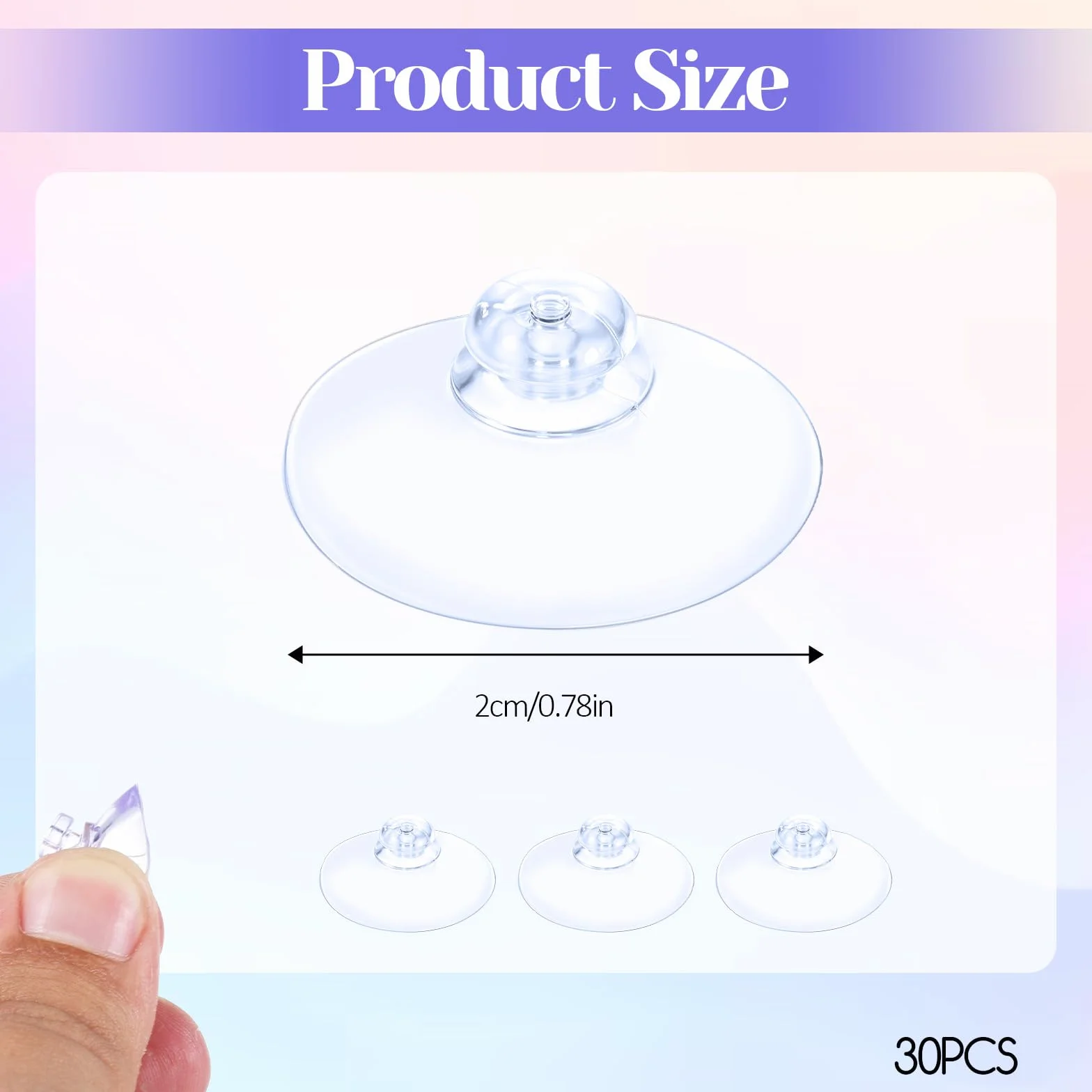 simarro 30 sztuk mini przyssawek bez haczyka, przezroczyste przyssawki PVC, małe okrągłe przyssawki z plastiku do stosowania na zewnątrz, w kuchni, łazience, na oknach i lusterkach (20mm)