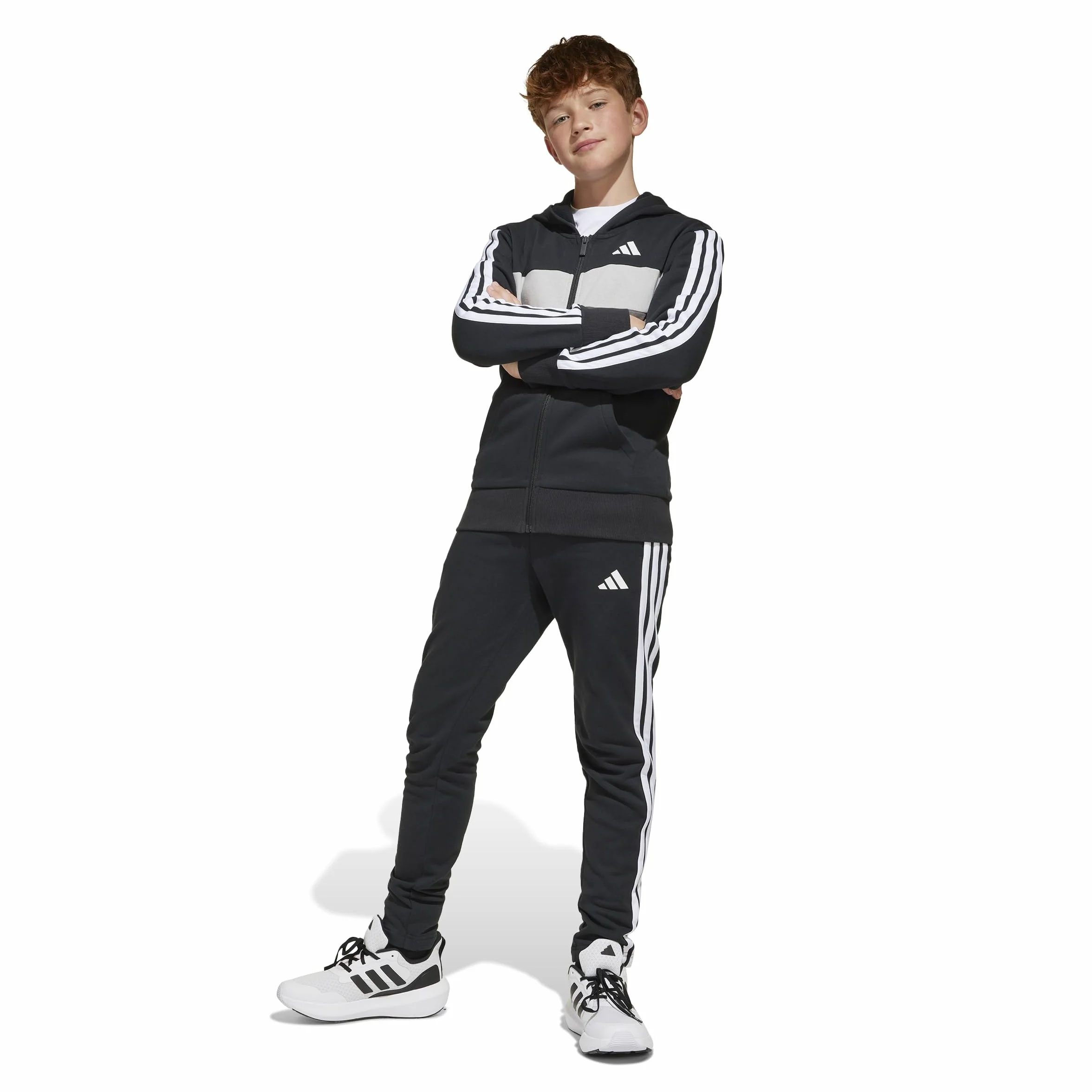 adidas Seasonal Essentials Tiberio 3 Stripes Fleece Tracksuit Dres Uniseks dziecięcy