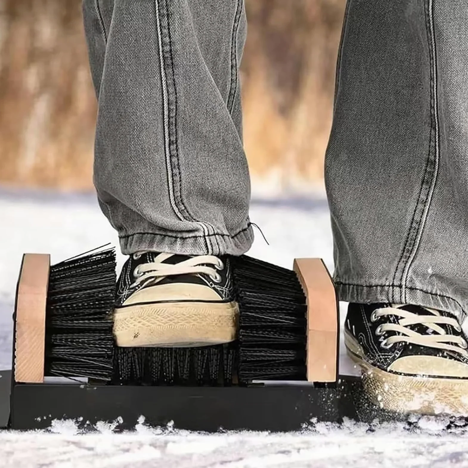 Środek do czyszczenia butów, wytrzymała, 3-stronna szczotka do obuwia outdoorowego, trwała szczotka z włosia do butów i butów trekkingowych