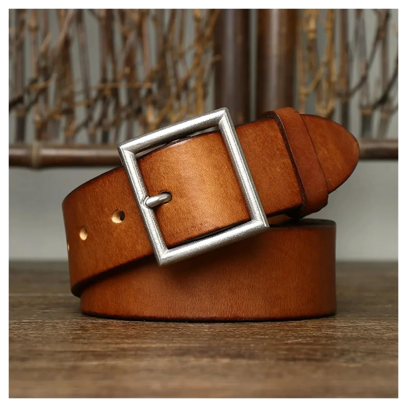 3.8CM prawdziwa skóra bydlęca luksusowy pasek męskie paski Cowskin Retro Vintage klamra ze stali nierdzewnej pasek męski