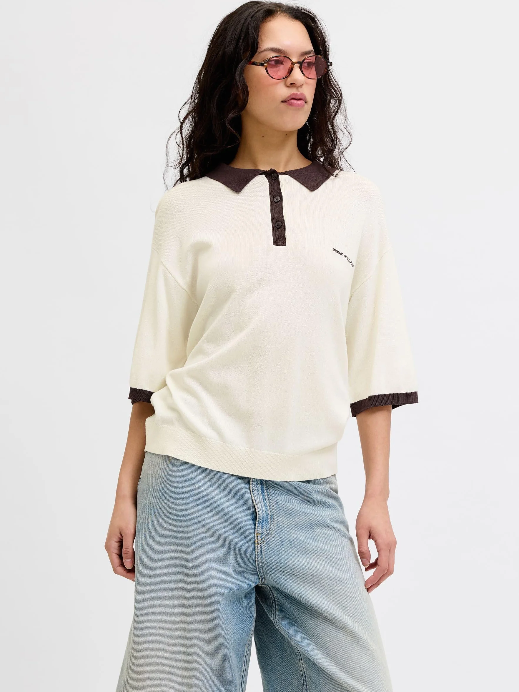 JACK & JONES Jxvilda SS Polo Knit Kobiety Polo Knit
