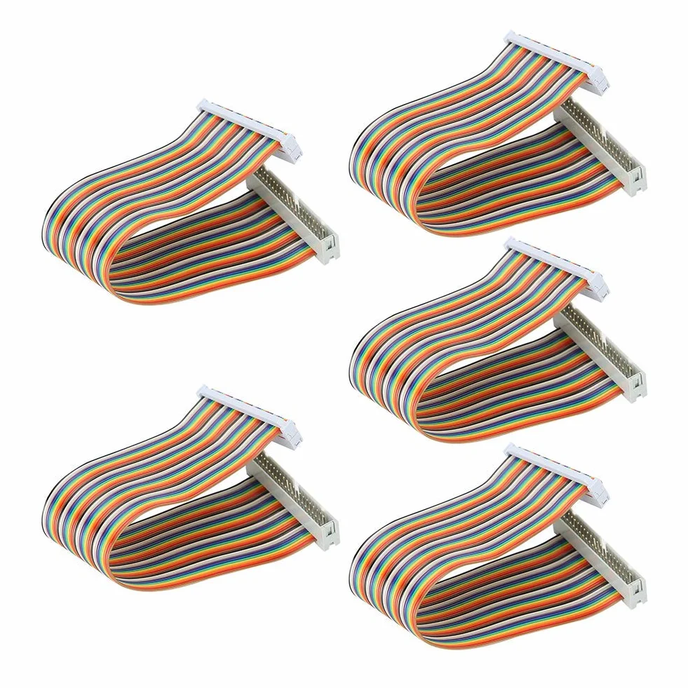 5 sztuk Kabel GPIO, męski na żeński 40-pinowy płaski kabel taśmowy, do (7,9 cala)(Mężczyzna na kobietę)