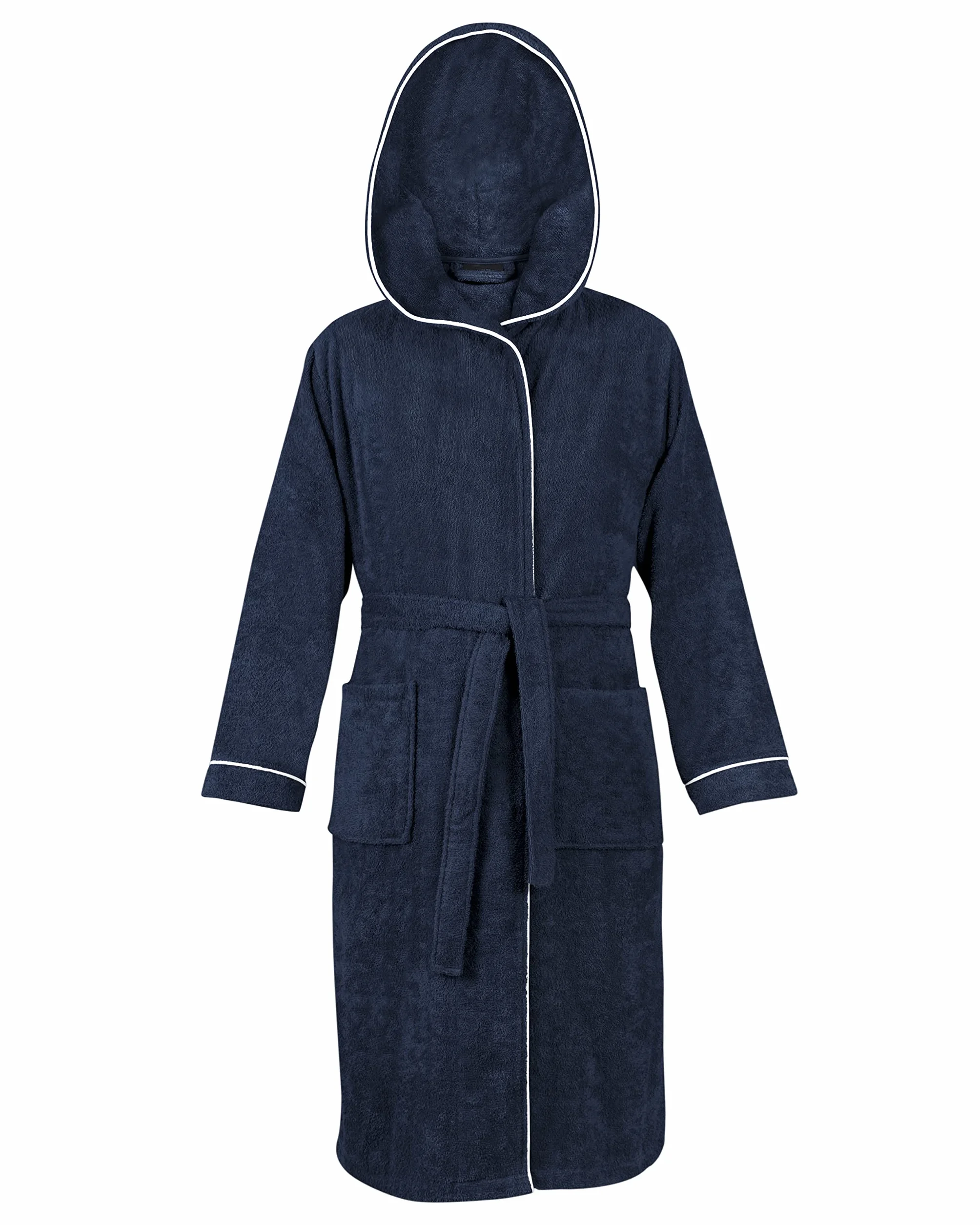 LAYNENBURG Szlafrok męski frotte z kapturem 100% bawełna 380 g/m2 OEKO TEX Standard 100 rozmiar M L XL XXL 3XL
