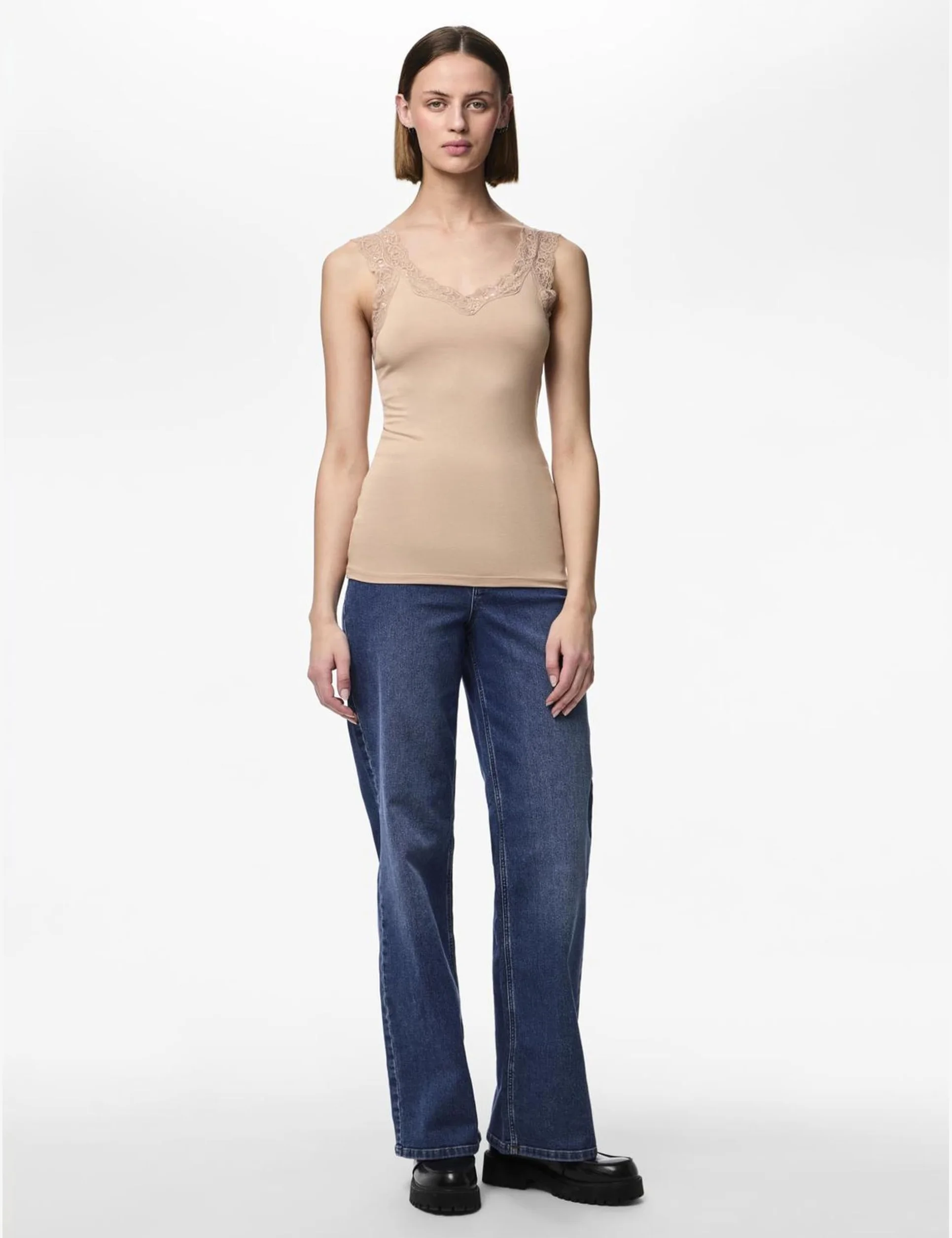 Pcbarbera Lace Noos Bc Top damski