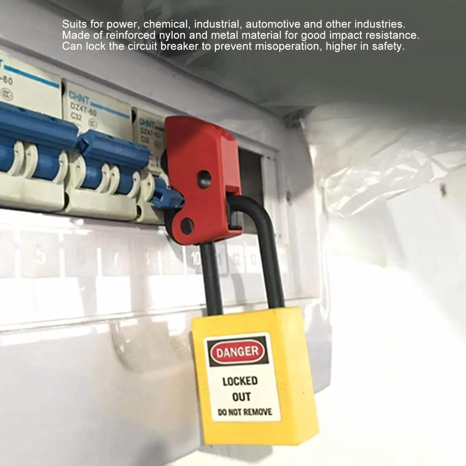 10 Szt. UrząDzenie BlokująCe WyłąCznik, Zestaw BlokująCy Tagout Zacisk na Zestaw Blokady BezpieczeńStwa Zestaw do PrzemysłOwej Energii Chemicznej Loto Station Lock Out Tag Out Set
