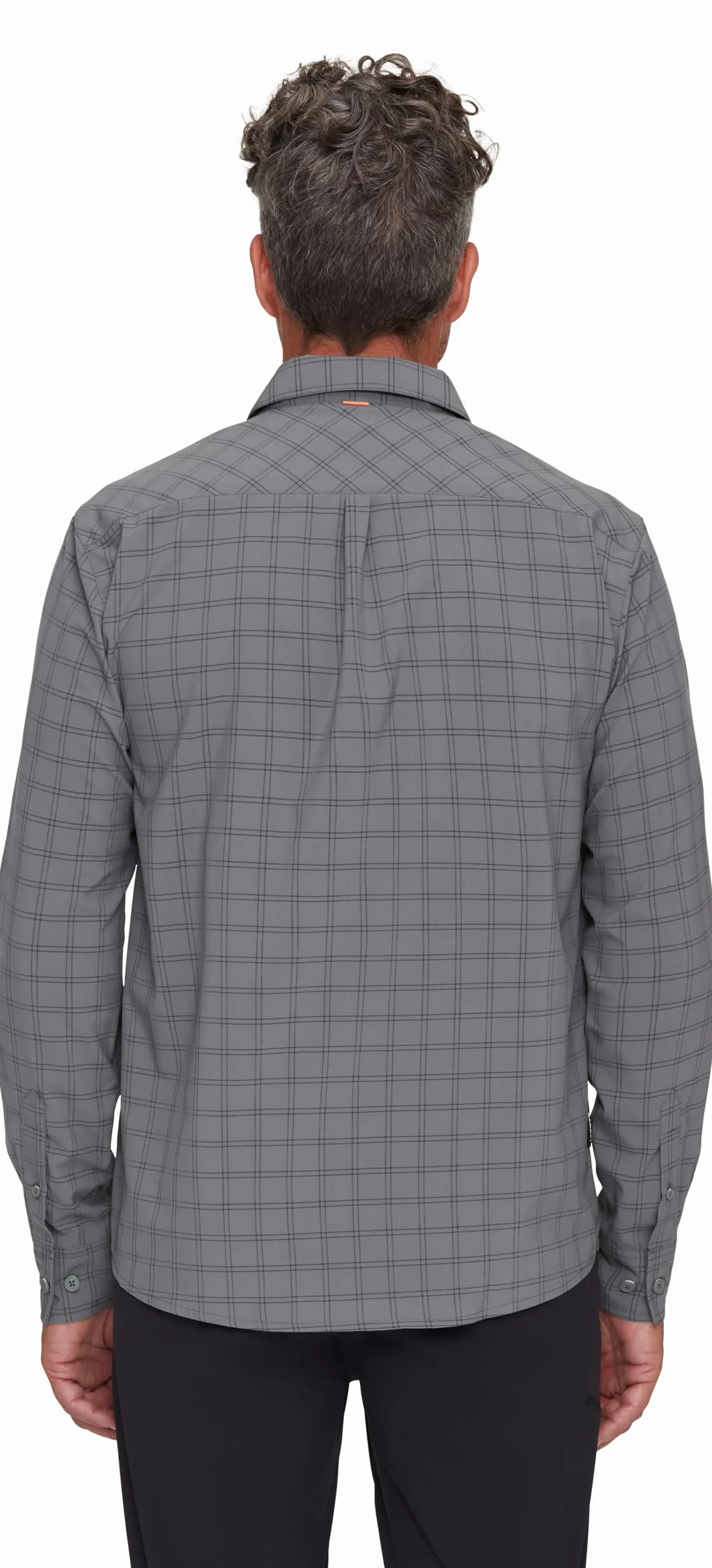 Mammut Lenni Longsleeve Shirt Men – Koszula Trekkingowa Męska | Długi Rękaw, Ochrona UV, Szybkoschnąca i Oddychająca | Rozmiar L, Stalowy-czarny