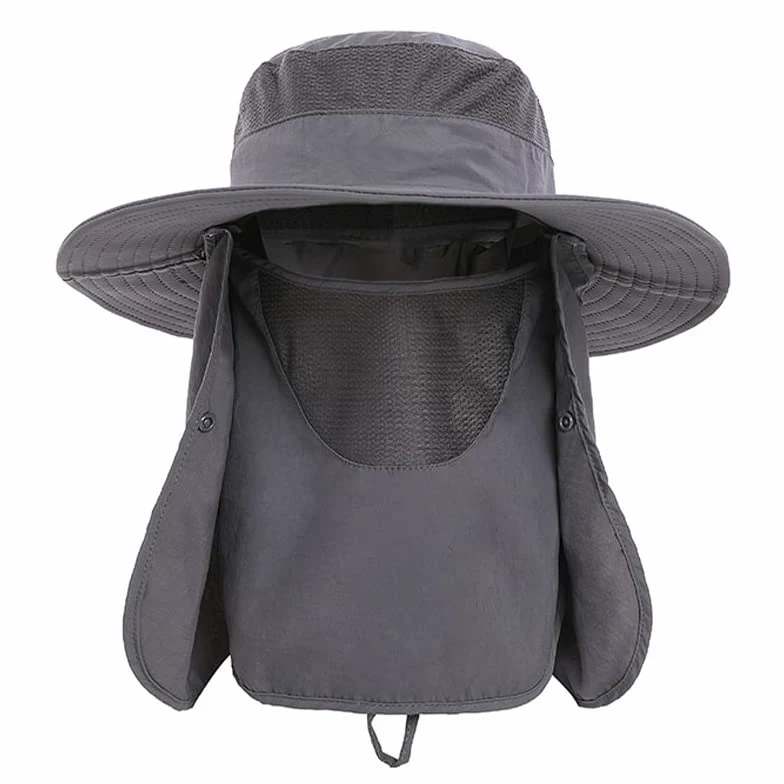Czapka chroniąca przed słońcem, osłona UV z szerokim rondem, blokuje oparzenia słoneczne, zdejmowana klapa, Summer Essential, kolor obrazu, 1