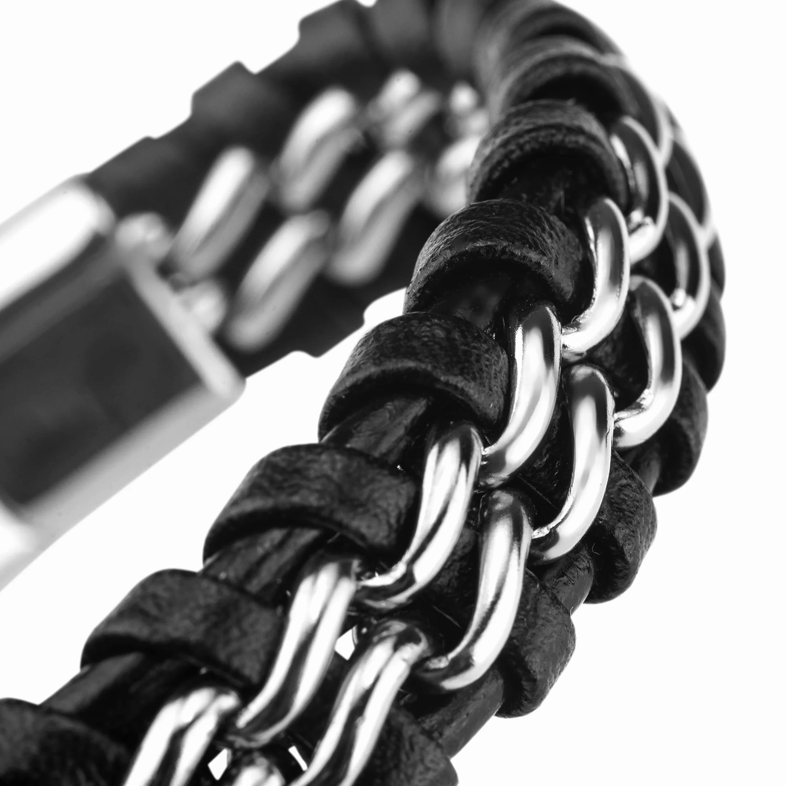 SERASAR | Skórzana Bransoletka Męska [Steel] | Zapięcie Magnetyczne ze Stali Nierdzewnej w Kolorze Czarnym, Srebrnym I Złotym | w Zestawie Pudełko na Biżuterię | Świetny Pomysł na Prezent