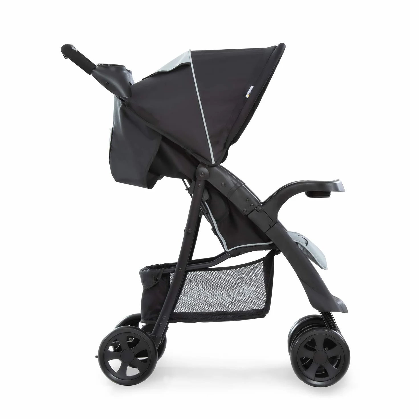 Hauck Shopper Neo II Buggy wózek do 25 kg z funkcją leżenia od narodzin, mały składany, mechanizm składania jedną ręką, lekki, 2 uchwyty na napoje, duży kosz, kolor srebrny / szary