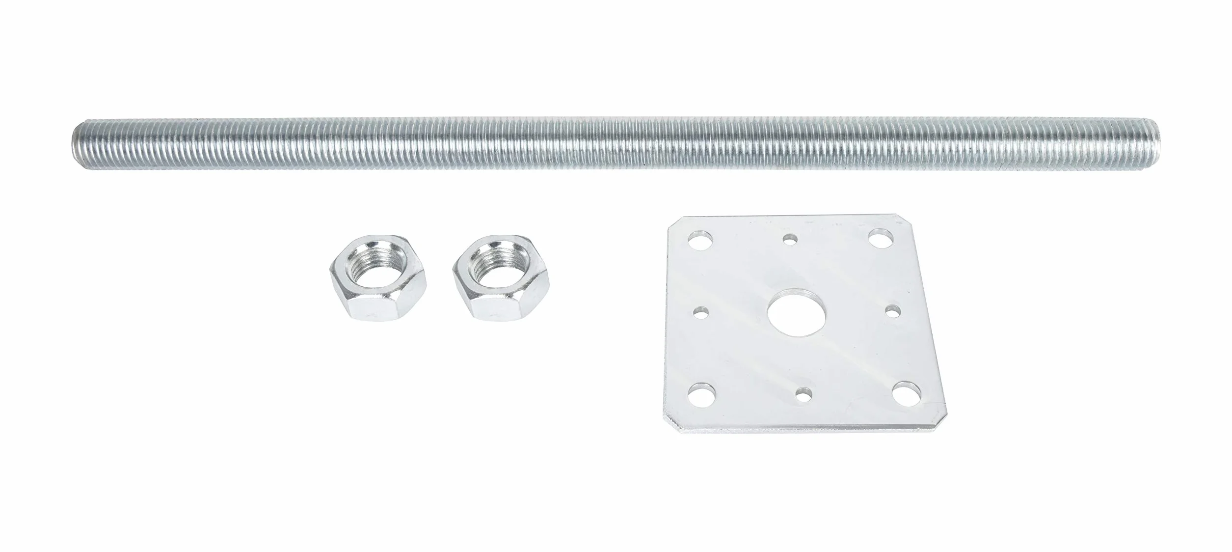ADGO Podstawa Słupa Kotwa Regulowana Pręt Gwintowany 160 x 500 mm M24, do Betonu Zabetonowania z Regulacją, Blacha Metalowa Srebrna, 1 sztuka