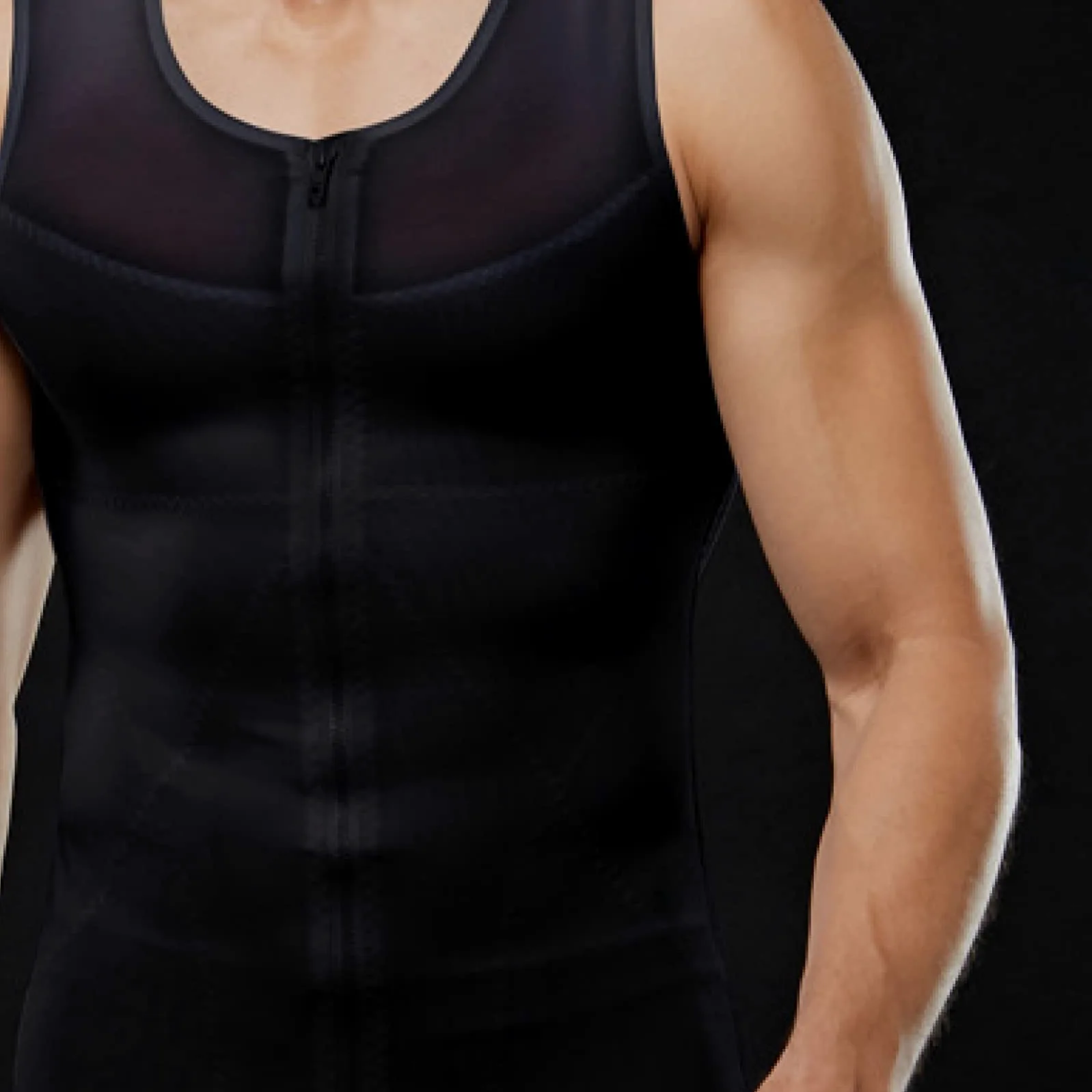 męskie koszulki kompresyjne bez rękawów, wyszczuplające brzuch wyszczuplająca bielizna modelująca tank top bielizna z okrągłym dekoltem