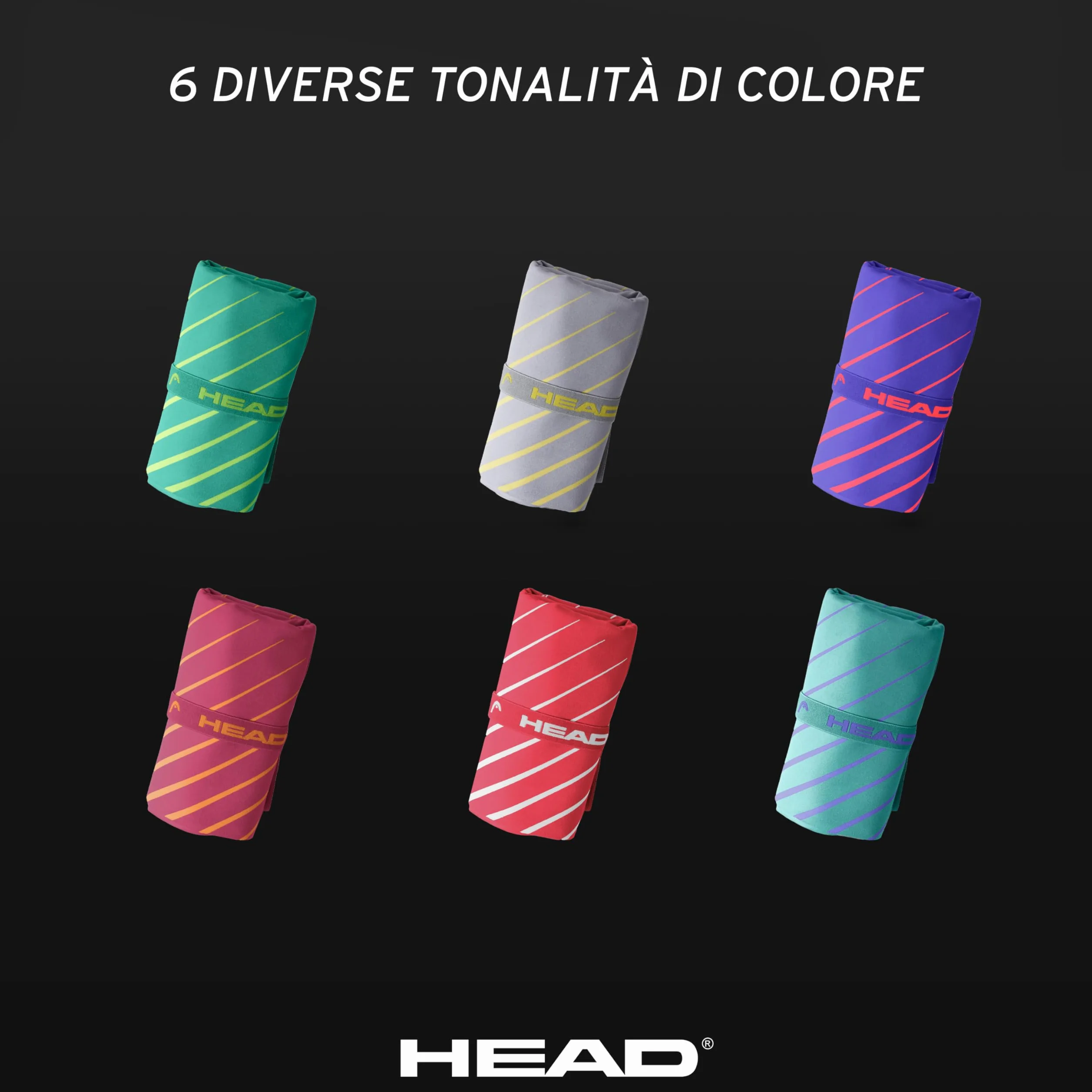 HEAD Active Stripes ręcznik z mikrofibry z elastycznym, ręcznikiem, fitness, miękki, lekki, szybkoschnący, ręczniki, łazienkowy, oszczędzający miejsce podróży 40 x 60, Magenta
