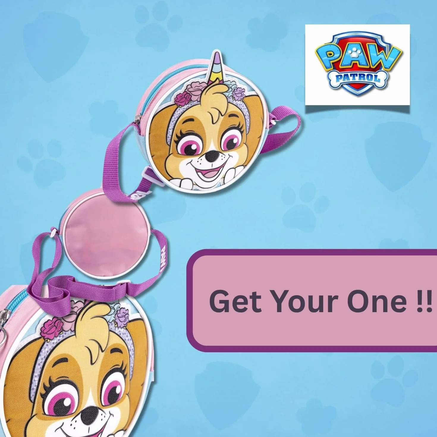 PAW PATROL Dziewczęca torba na ramię torebka Skye, Rosa