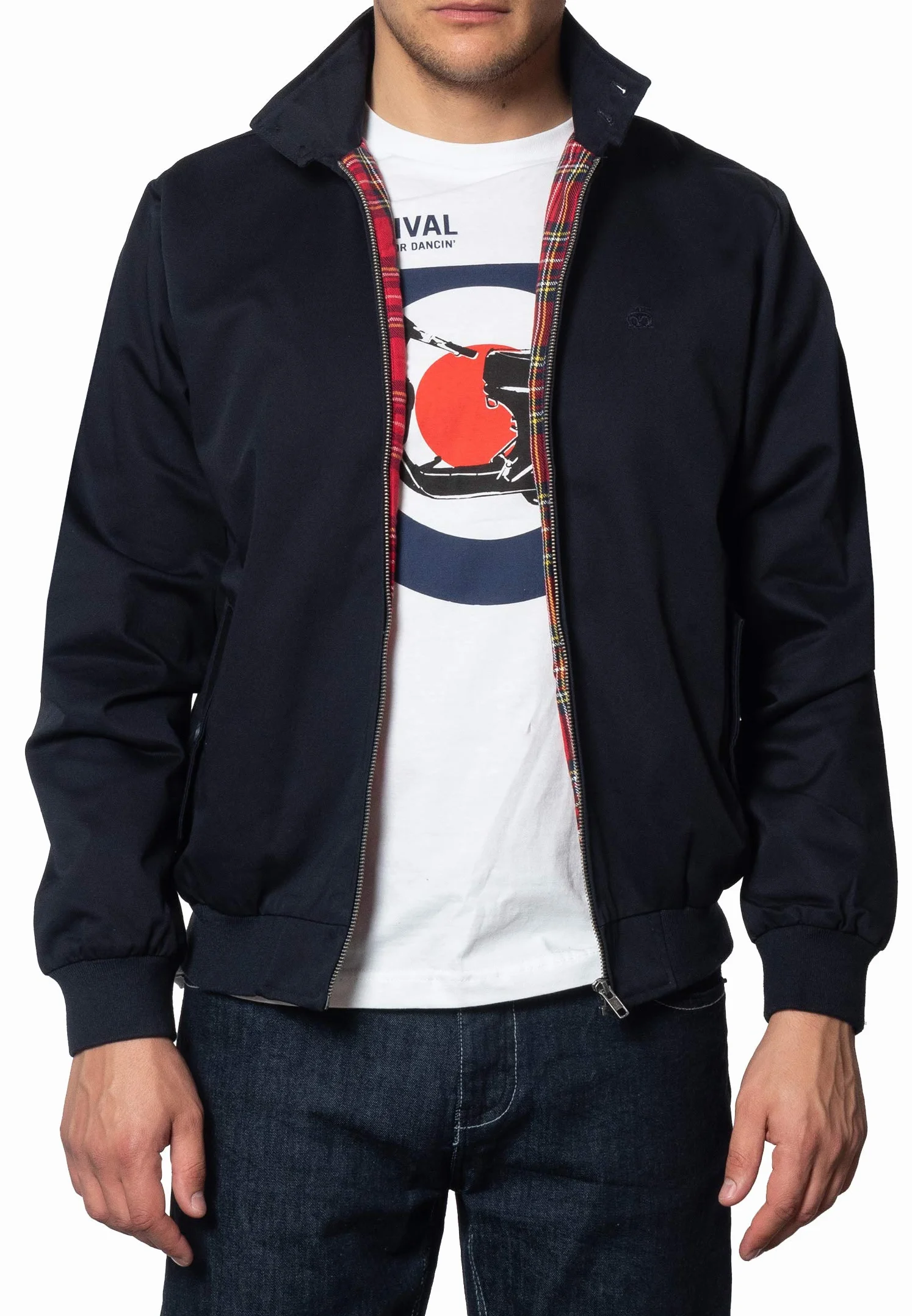 Merc Mężczyźni Harrington Kurtka, Niebieski, XL