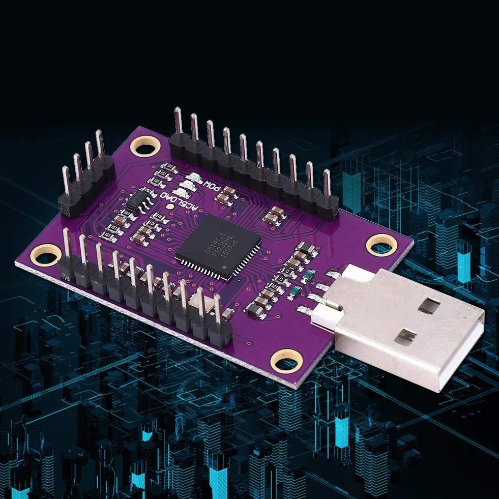 FT232H moduł USB-do JTAG-UART/FIFO-SPI / I2C, moduł wielofunkcyjny z trzema listwami na długopisy