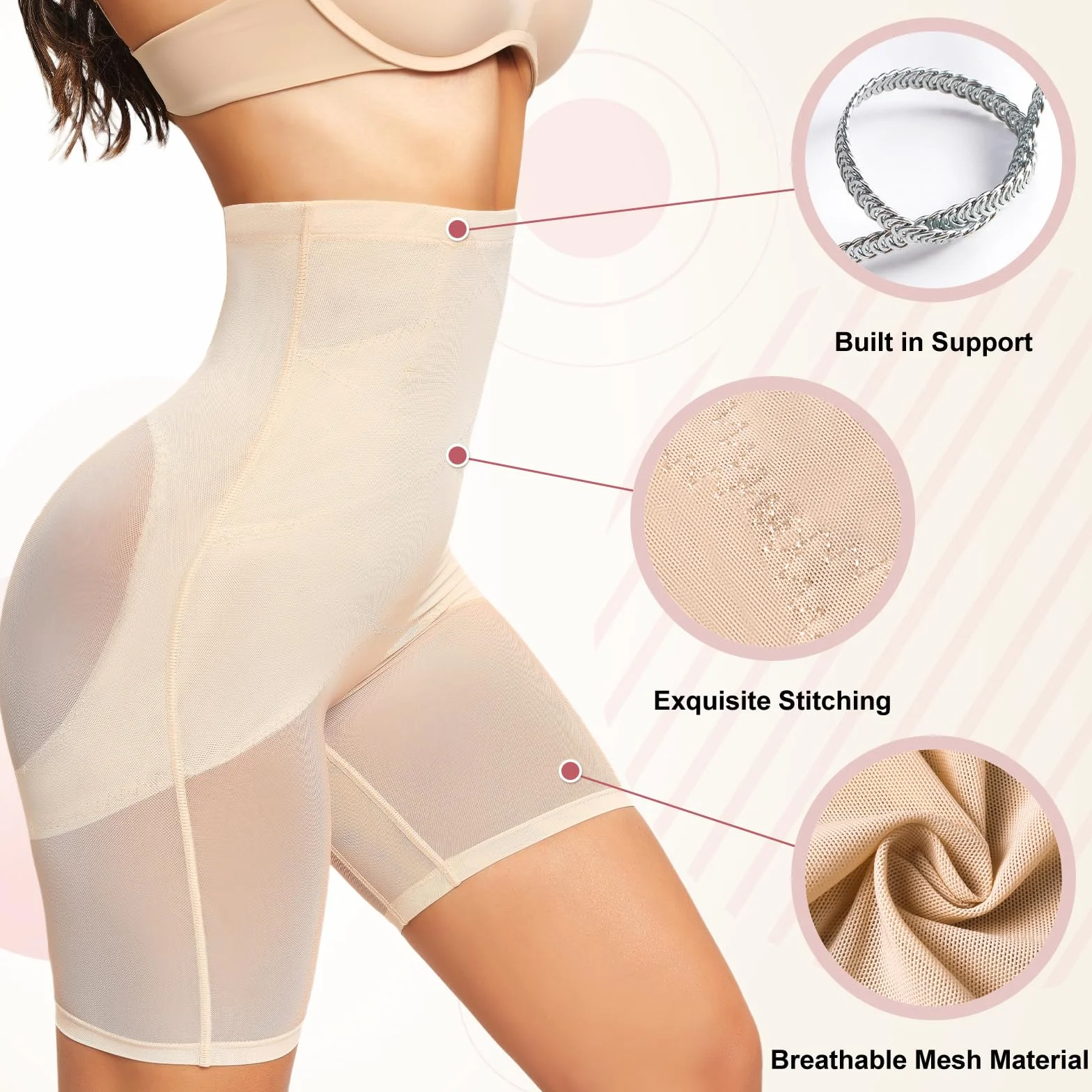 Tuopuda Bielizna modelująca kobiety z płaskim brzuchem majtki modelujące wysoki stan Body Shaper kompresja