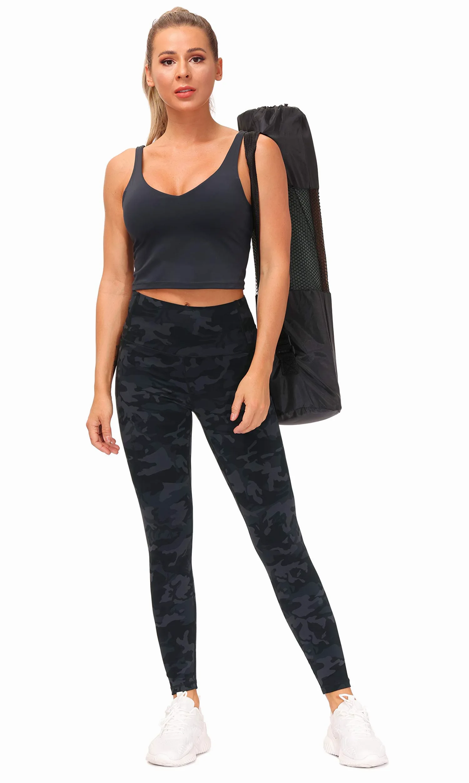 THE GYM PEOPLE Legginsy treningowe z kieszeniami z wysokim stanem sportowe spodnie do jogi dla kobiet do biegania, fitnessu