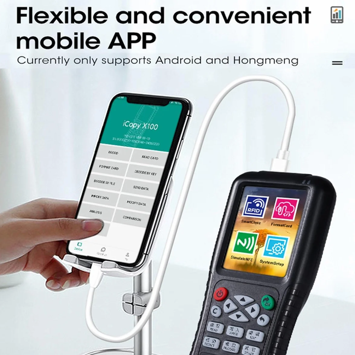 Kopiarka RFID z pełną funkcją dekodowania Smart Key NFC IC ID Duplicator Reader Writer (T5577 Key UID Key)