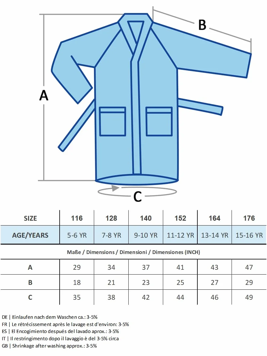 Dziecięcy szlafrok kąpielowy z kapturem dla chłopców i dziewcząt | 100% frotte z bawełny | Z certyfikatem OEKO-TEX®