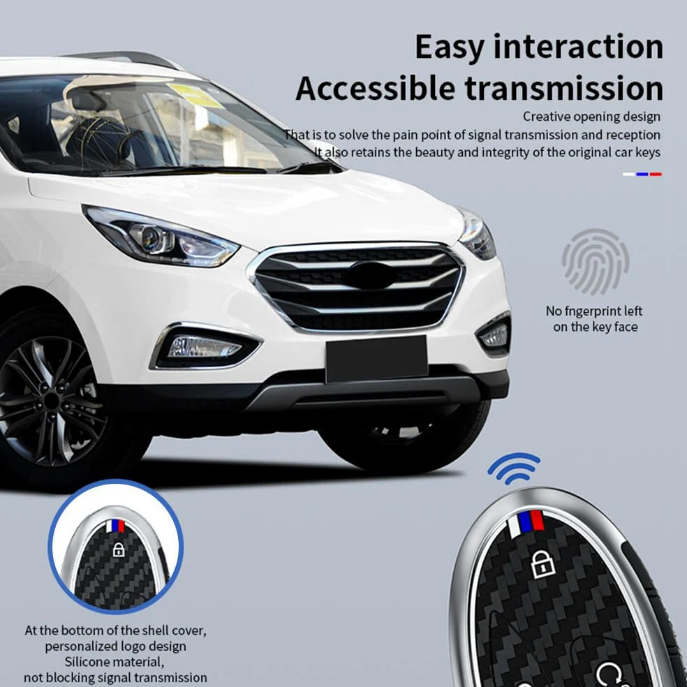 ontto Etui na klucze z breloczkiem do kluczy pasuje do Hyundai Tucson NX4 Kona SX2 Ioniq 6 Grandeur Azera Elantra Sonata 2022-2025, etui na kluczyki samochodowe, metalowe, ochronne, etui na klucze, 7