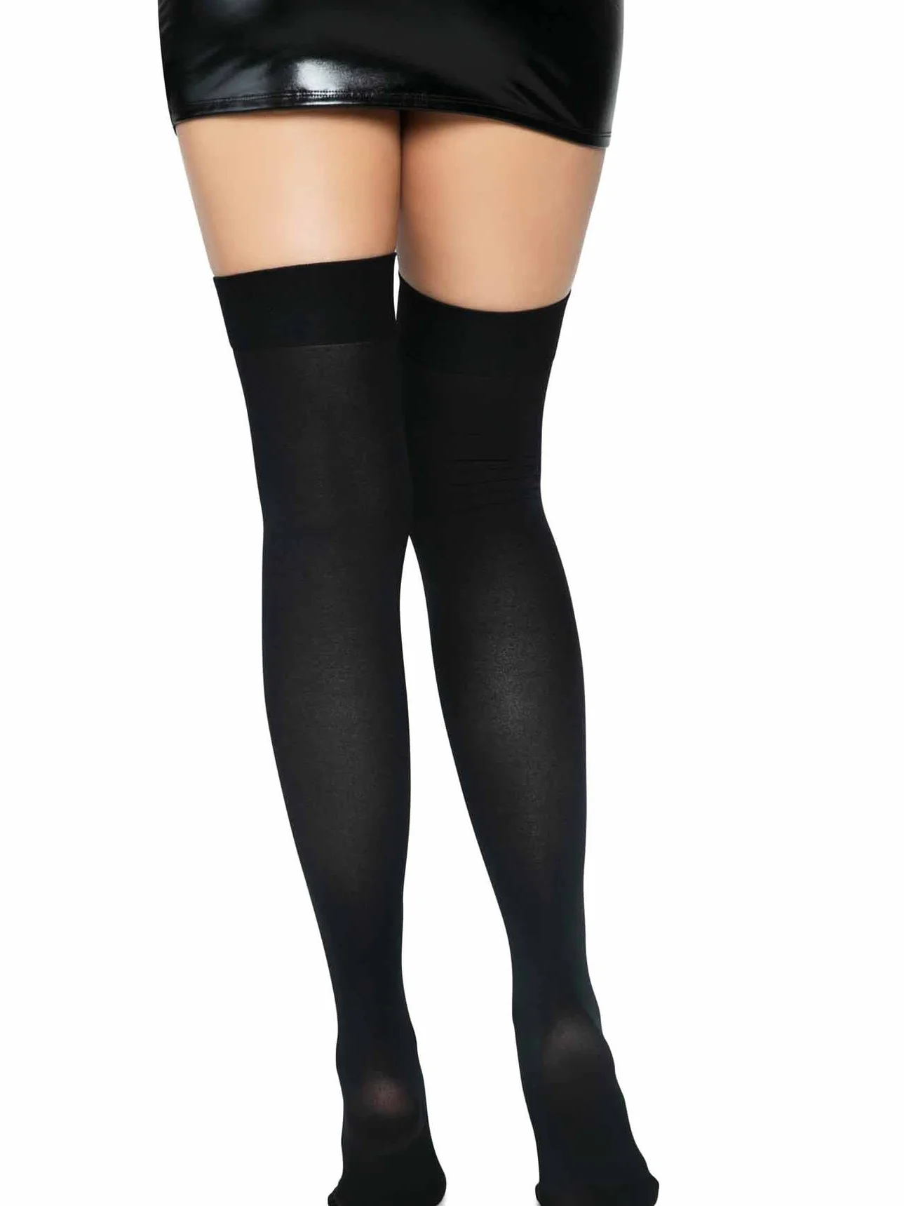 Leg Avenue Nylon Thigh Highs Jeden Rozmiar Czarny