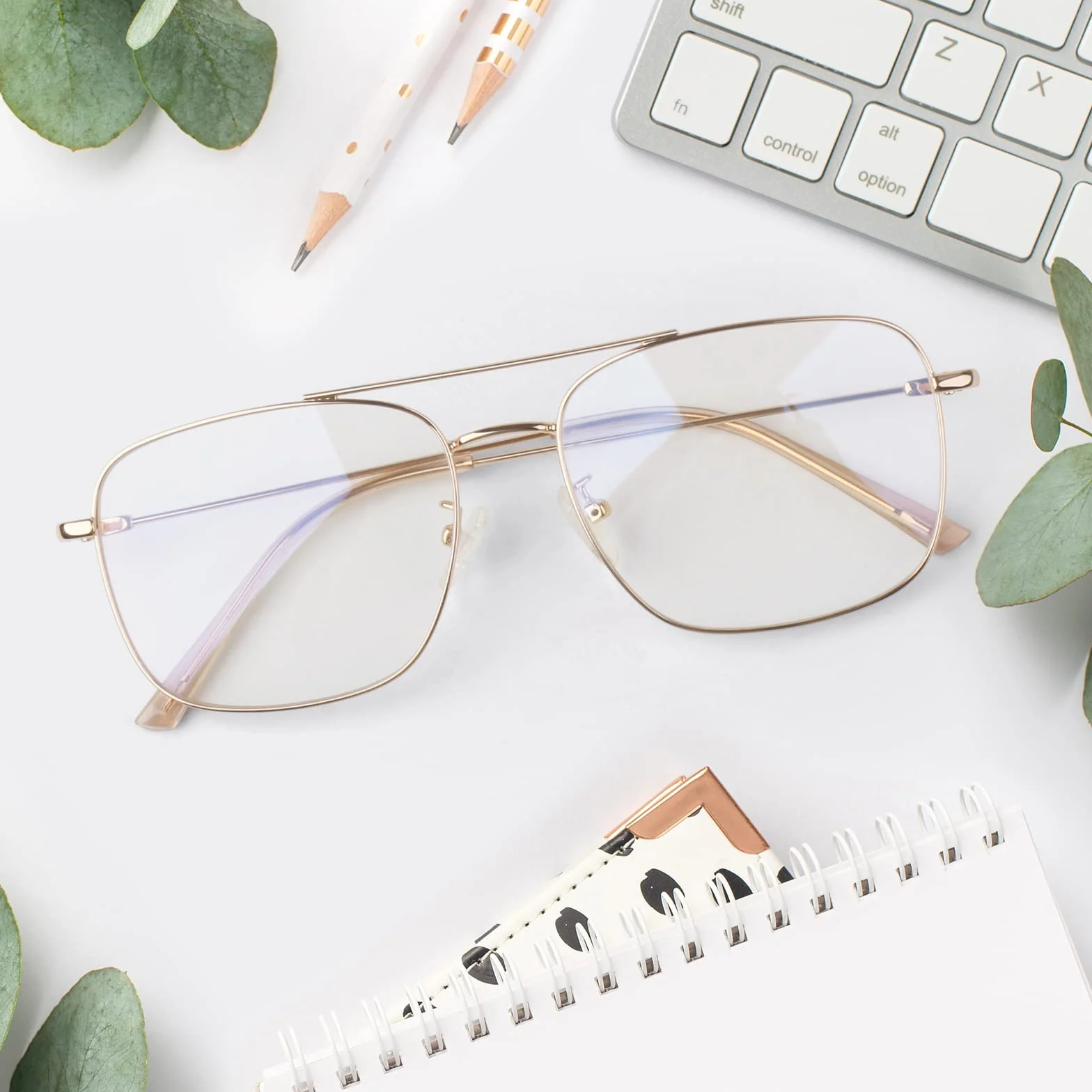 LINVO Okulary pilotki metalowe klasyczne vintage sztuczne