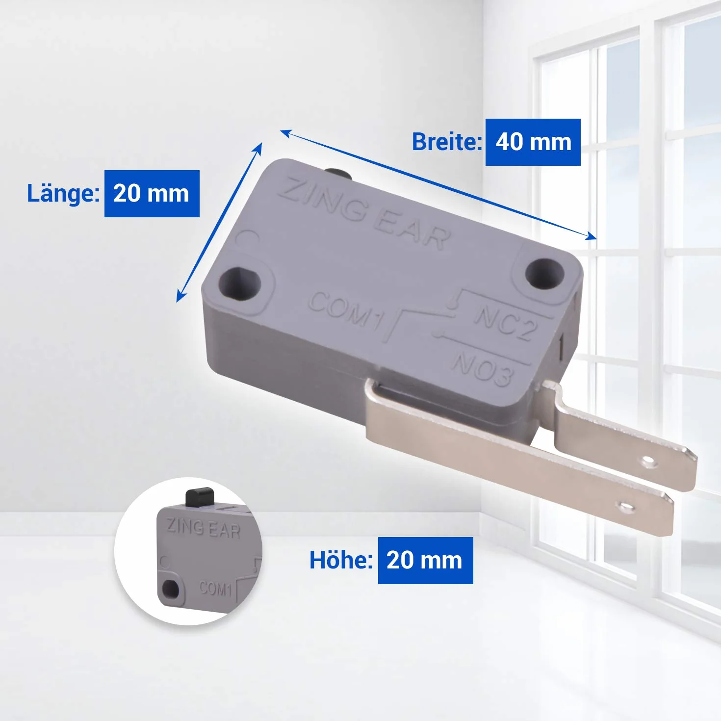 VIOKS Mikro przełącznik 250 V 16 A zamiennik do Whirlpool C00118781 482000029051 mikroprzełącznik mini mikroprzełącznik wyłącznik krańcowy do zmywarki