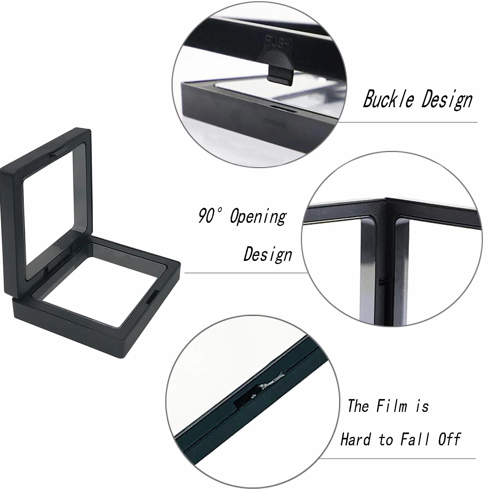 Pływające witryny 3D organizer na biżuterię 6 sztuk czarny