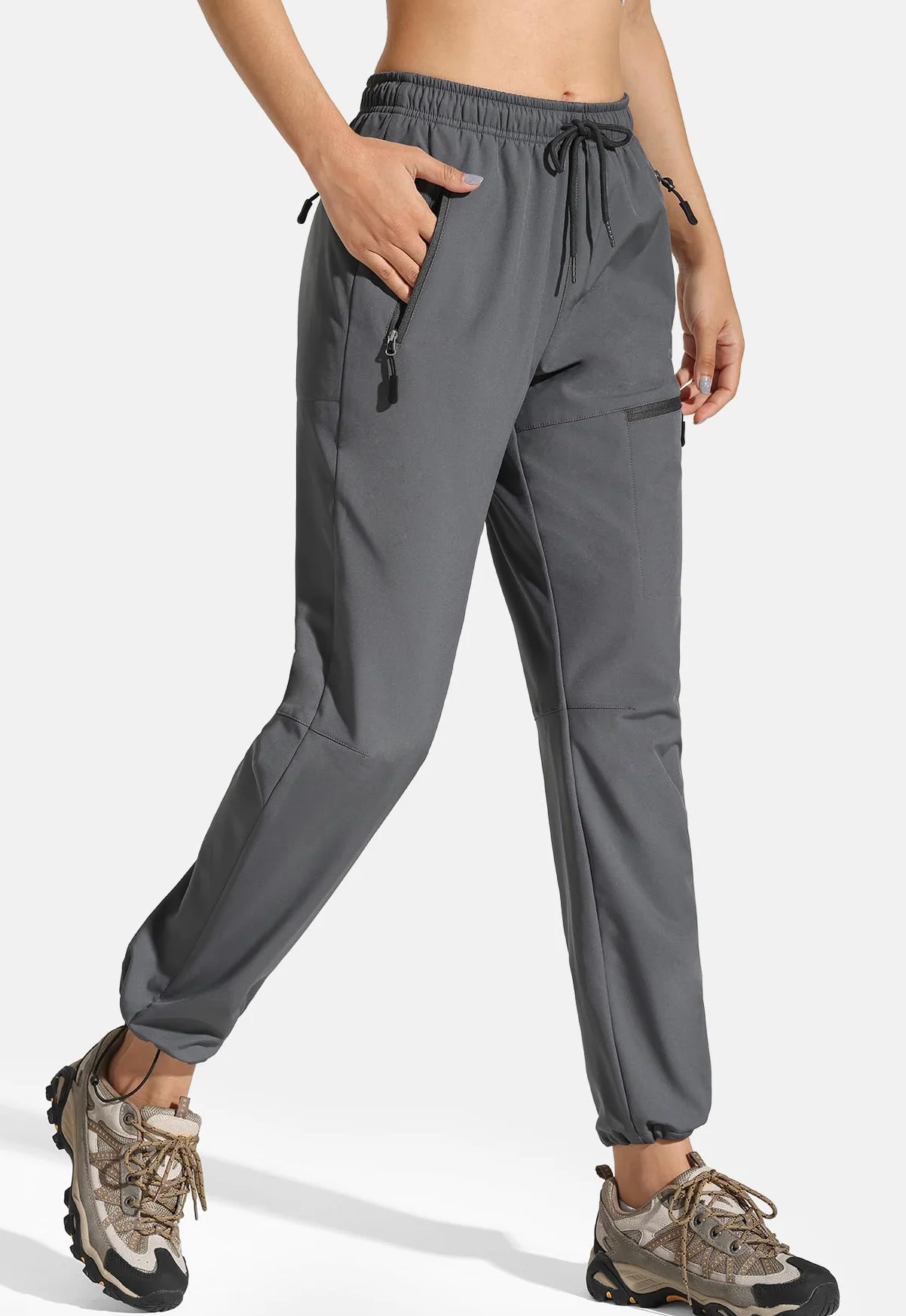 MOCOLY Damskie Zimowe Spodnie Narciarskie Ciepłe Polarowe Podszyte Softshell Spodnie Trekkingowe Wodoodporne Spodnie Outdoorowe Cargo Sports Pants na narty myślistwo na zewnątrz