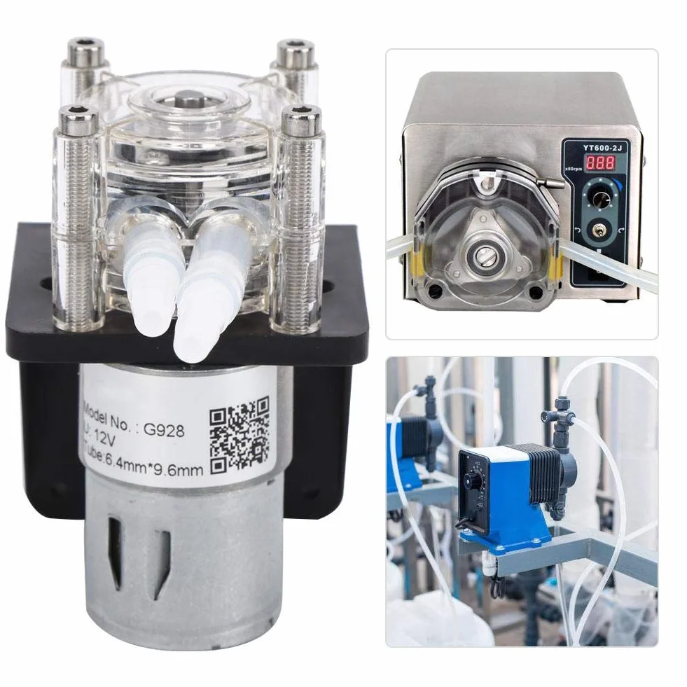 Pompa perystaltyczna trzy rolki 500 ml / M pompa dozująca przekładnia silnik laboratoryjna pompa perystaltyczna akwarium pompa dozująca krople z podstawą (12 V)