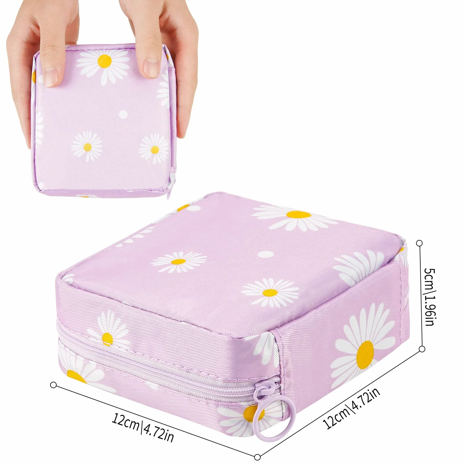 2-pak torby do przechowywania podpasek higienicznych Comius Sharp wodoodporny zapinany na zamek worek do przechowywania podpasek higienicznych 13x13cm torba na pierwszy okres dla dziewcząt/kobiet