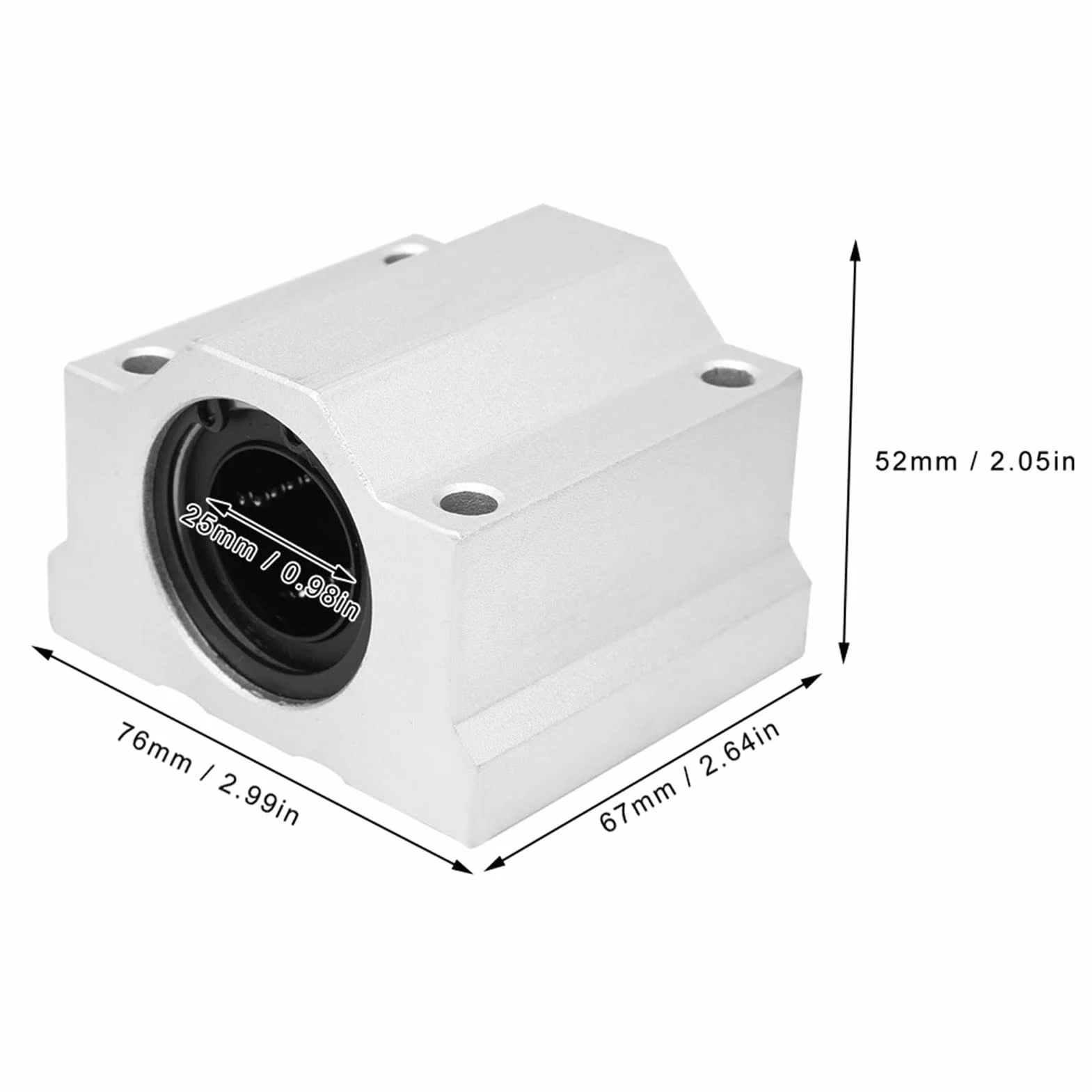 25mm Liniowy Blok Przesuwny i Suwak Liniowy z Liniowym Łożyskiem Kulkowym Aluminium CNC z Anodizacją Powierzchniową