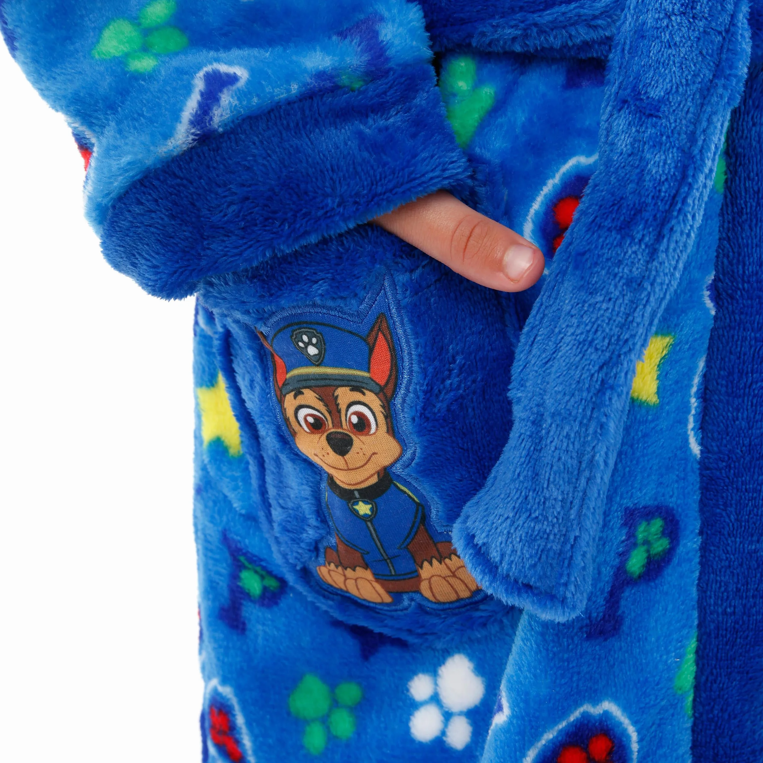 Paw Patrol Szlafrok | Szarfy Chase dla Dzieci | Polarowa Szata z Kapturem dla Chłopców
