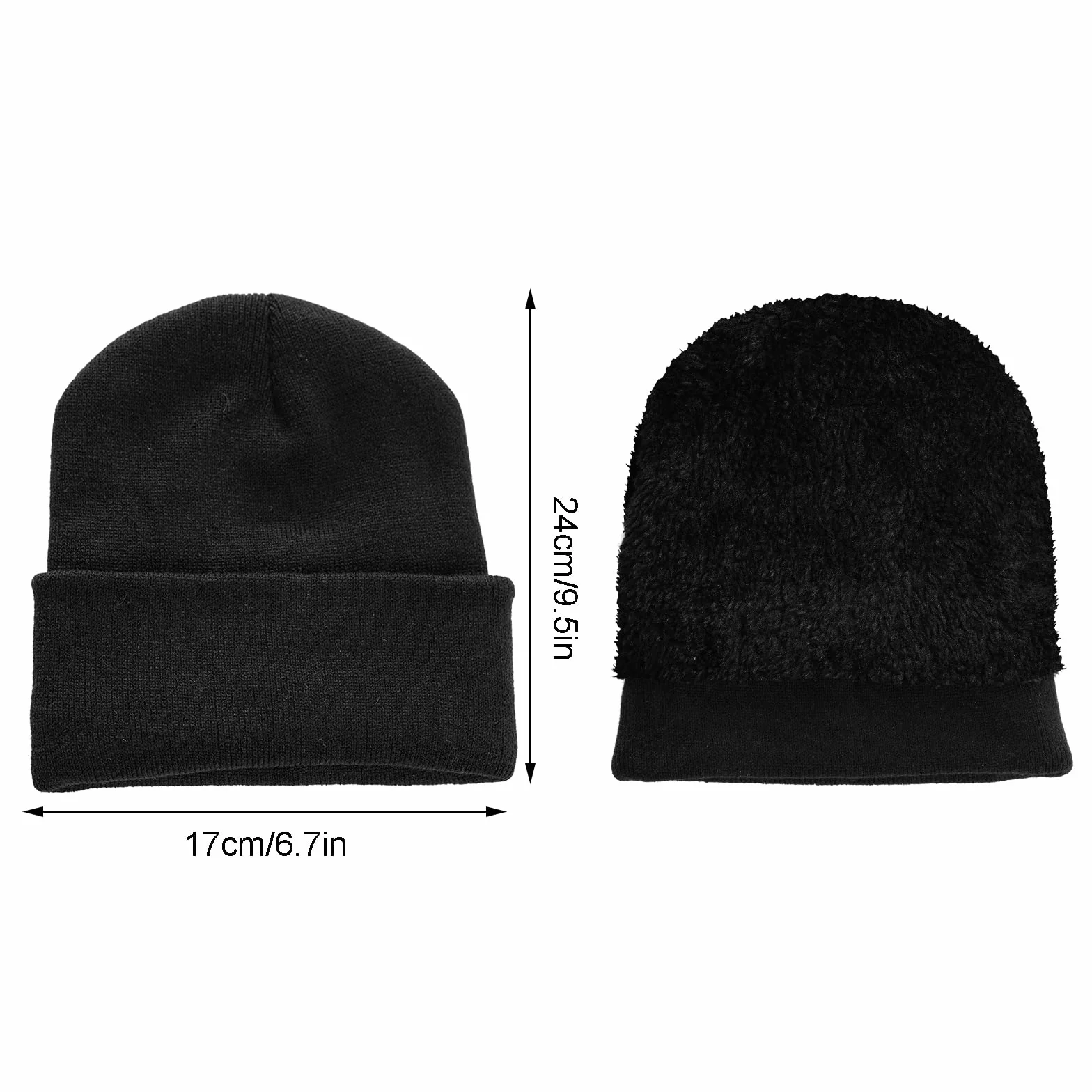 baotongle Zimowa czapka typu beanie, szalik, rękawiczki z funkcją obsługi ekranu dotykowe zestaw Zimowa czapka Męska szalik z ciepkim podszewkowym futrem dzianinowy dla mężczyzn i kobiet