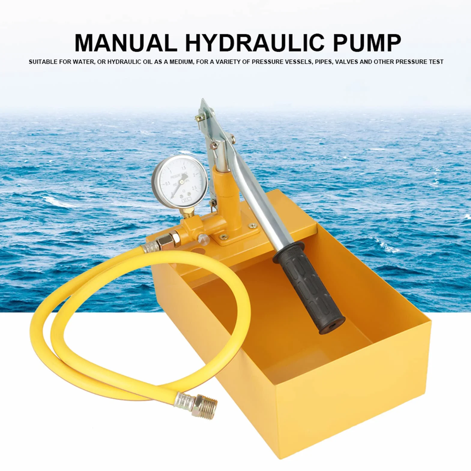 Ręczna Pompa Hydrauliczna do Testowania Ciśnienia Wody, 2.5 MPa, 25 KG, Tester Ciśnienia w Rurociągu, do Zbiorników Ciśnieniowych i Rur