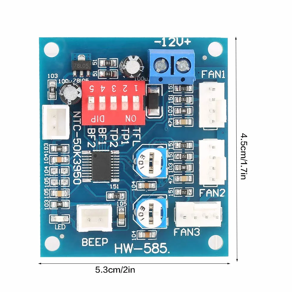Regulator prędkości, czteroprzewodowy termostat DC 12 V Wentylator PWM Moduł regulatora prędkości do sondy PC Buzzle, kontroler wentylatora