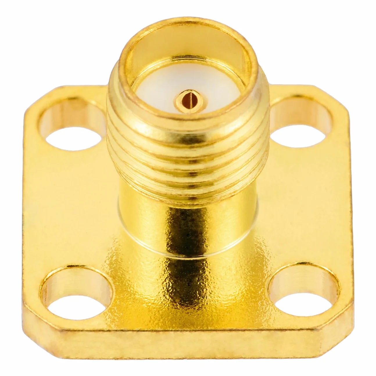 Vecys 2 Stuks SMA Żeński Panel Podwozia RF Adapter Koncentryczny 50 Ohm SMA Żeński 4 Otworowa Złącze do Montażu Panelowego do Anteny Radiowej Kabel Koncentryczny