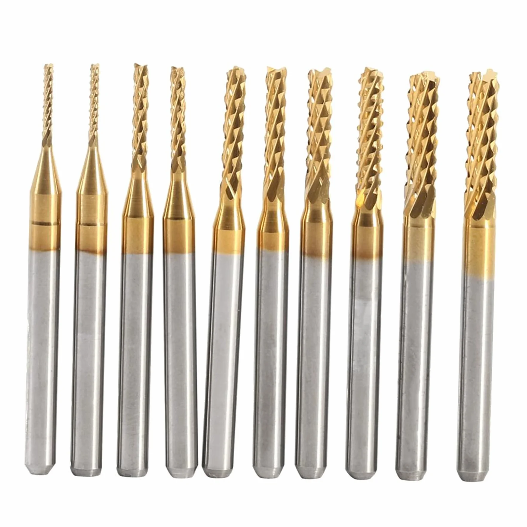 10 Szt. Narz?dzia Do Frezowania Cnc Z W?glików Spiekanych 1.0-3.0mm Frez Trzpieniowy Pokryty Tytanem