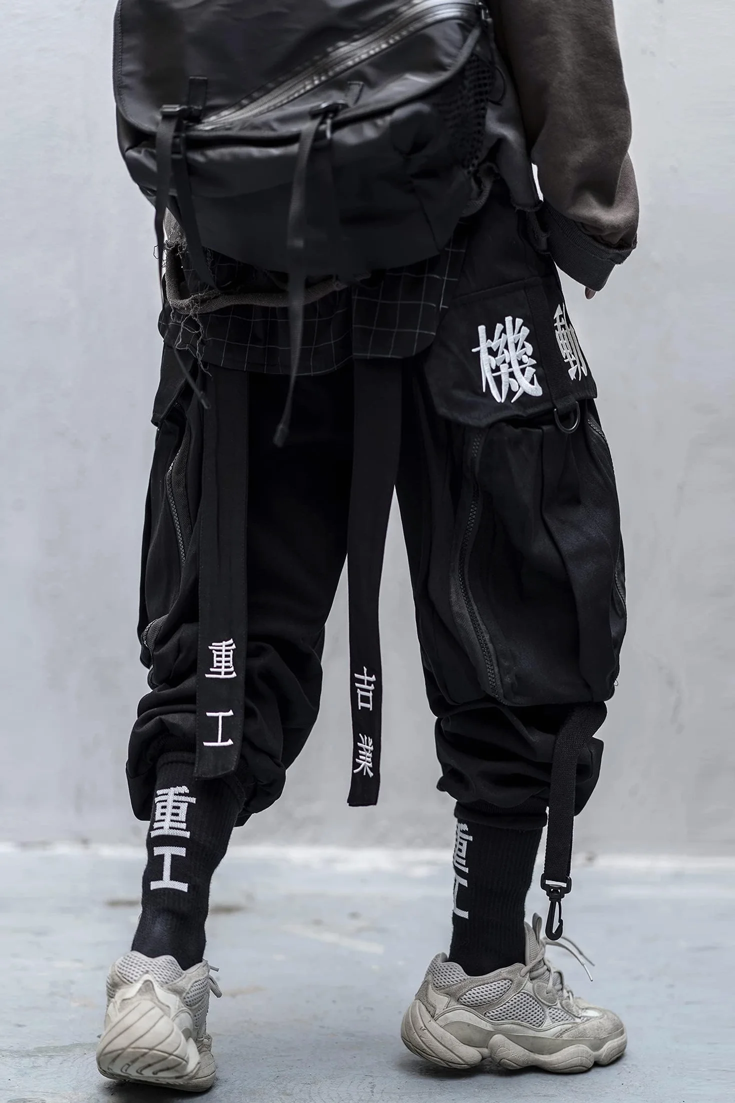 Niepce Inc Streetwear Techwear Cargo Pants Męskie japońskie spodnie cargo w stylu streetwearowym ze wzorem