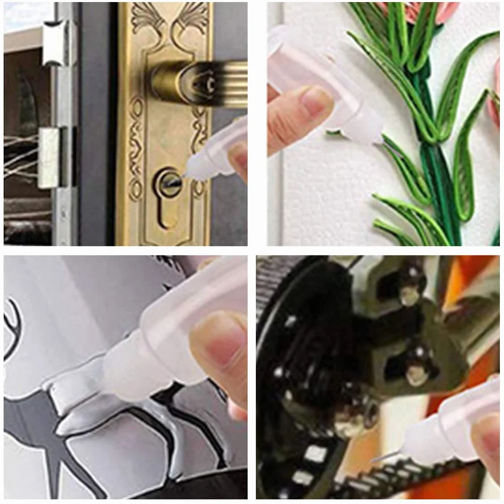 Butelka z igłą 10ml x 4 szt., aplikator kleju, ściskane butelki z dyszami, DIY narzędzie