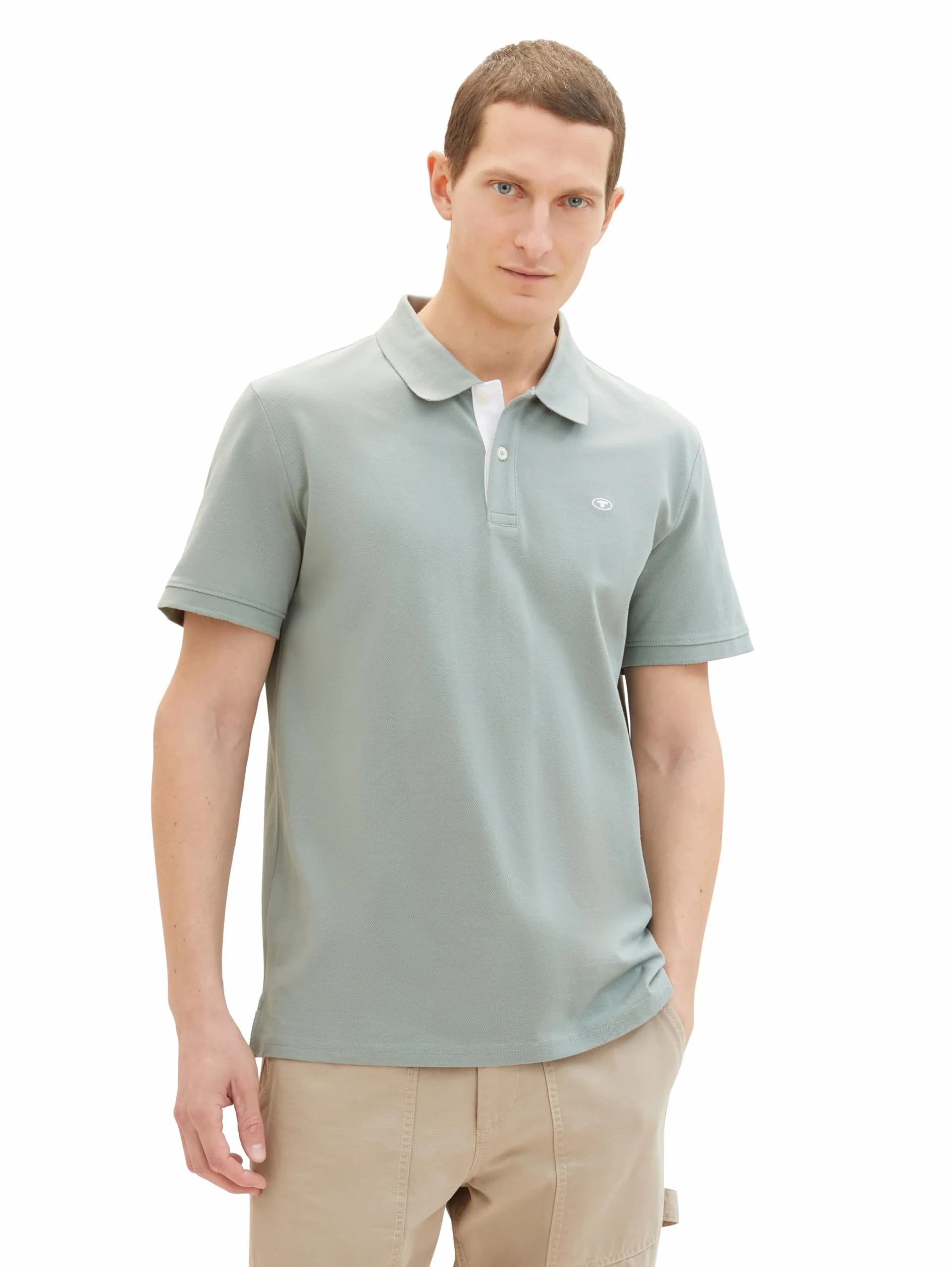 TOM TAILOR Koszulka polo Basic Piqué Mężczyźni XL Iced Grey Mint