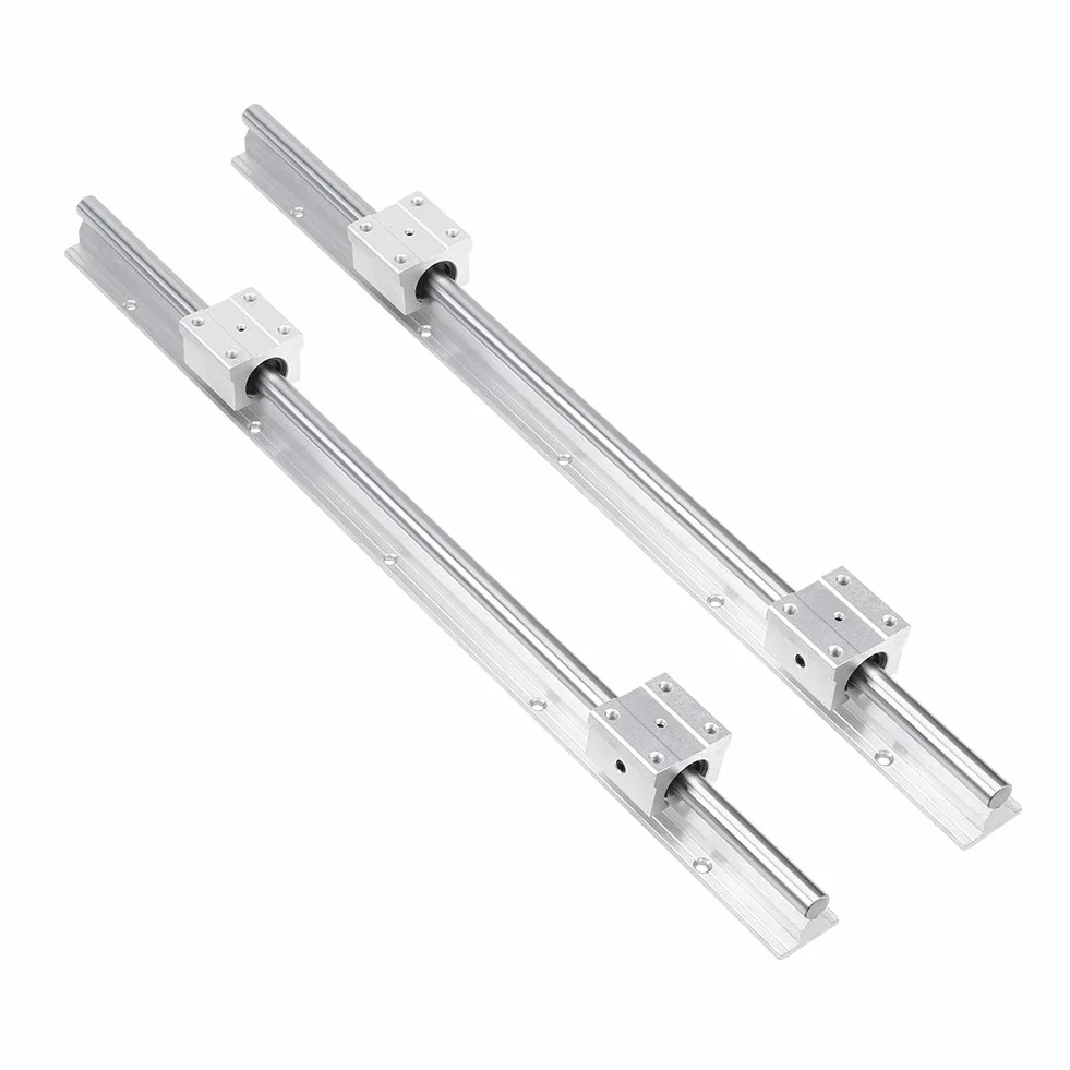 2PCS 500mm Linearlagerschienenschlitten, SBR12 Linearschienenwelle, mit 4PCS SBR12UU Linearlagerblöcken für präzise Drucker, Roboter usw.