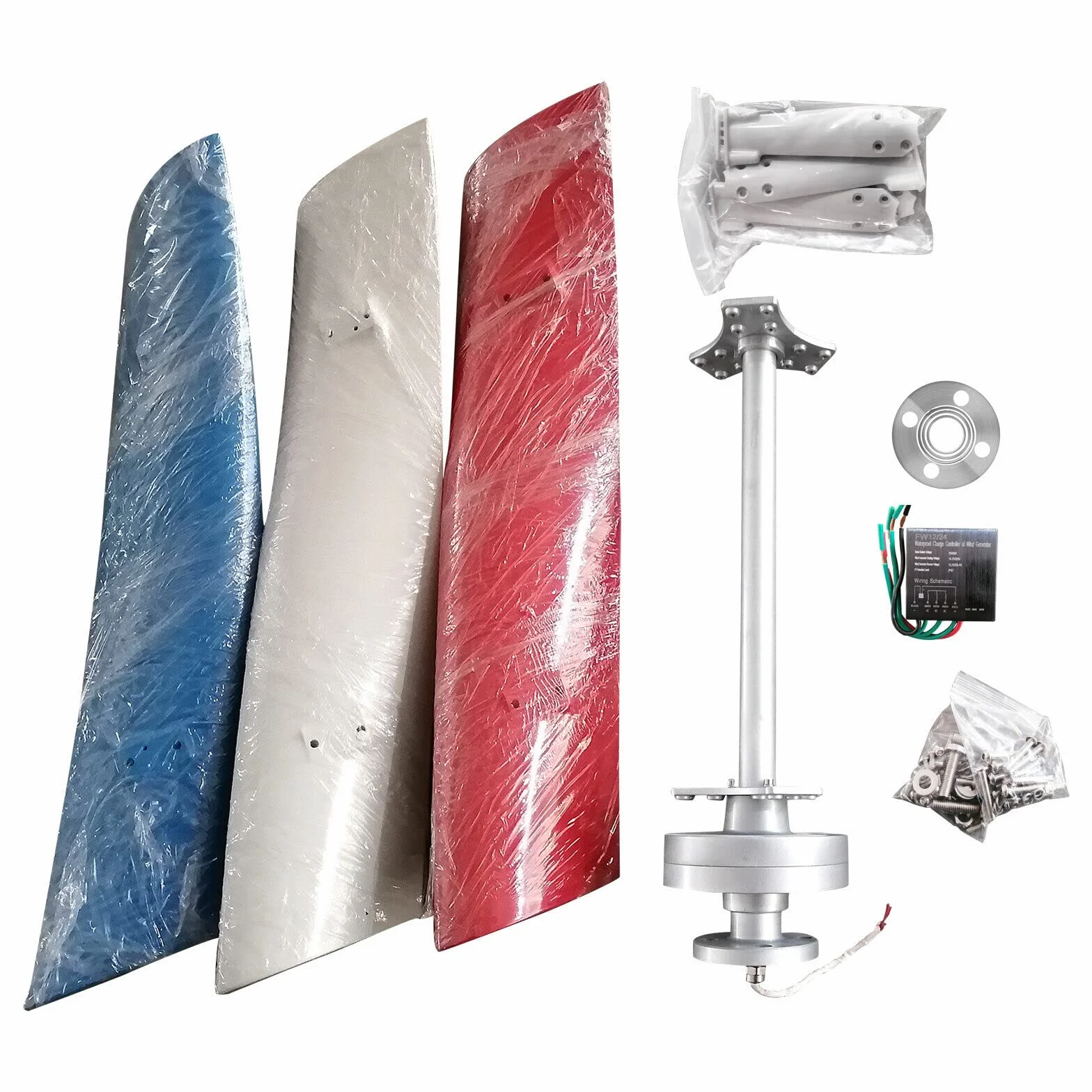 Turbina wiatrowa 400 W, 12 V, 3-fazowa, pionowa, maglev, turbina, 3 łopaty, wiatr, turbina, wiatr, wiatr, turbina, niski poziom hałasu, z 3 kontrolerami ładowania