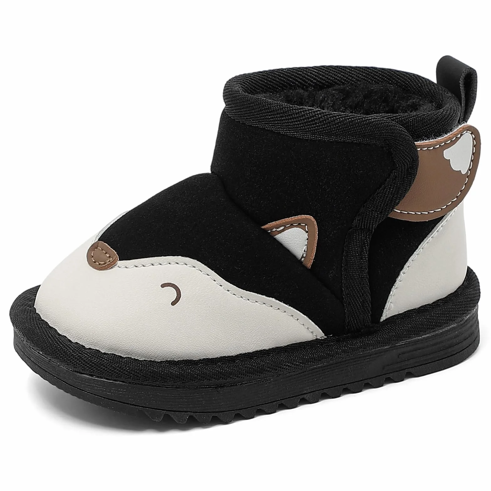 MASOCIO Buty zimowe dla chłopców i dziewczynek, małe dzieci, buty zimowe, pluszowe, gumowe, antypoślizgowe, rozmiar 18-24 EU